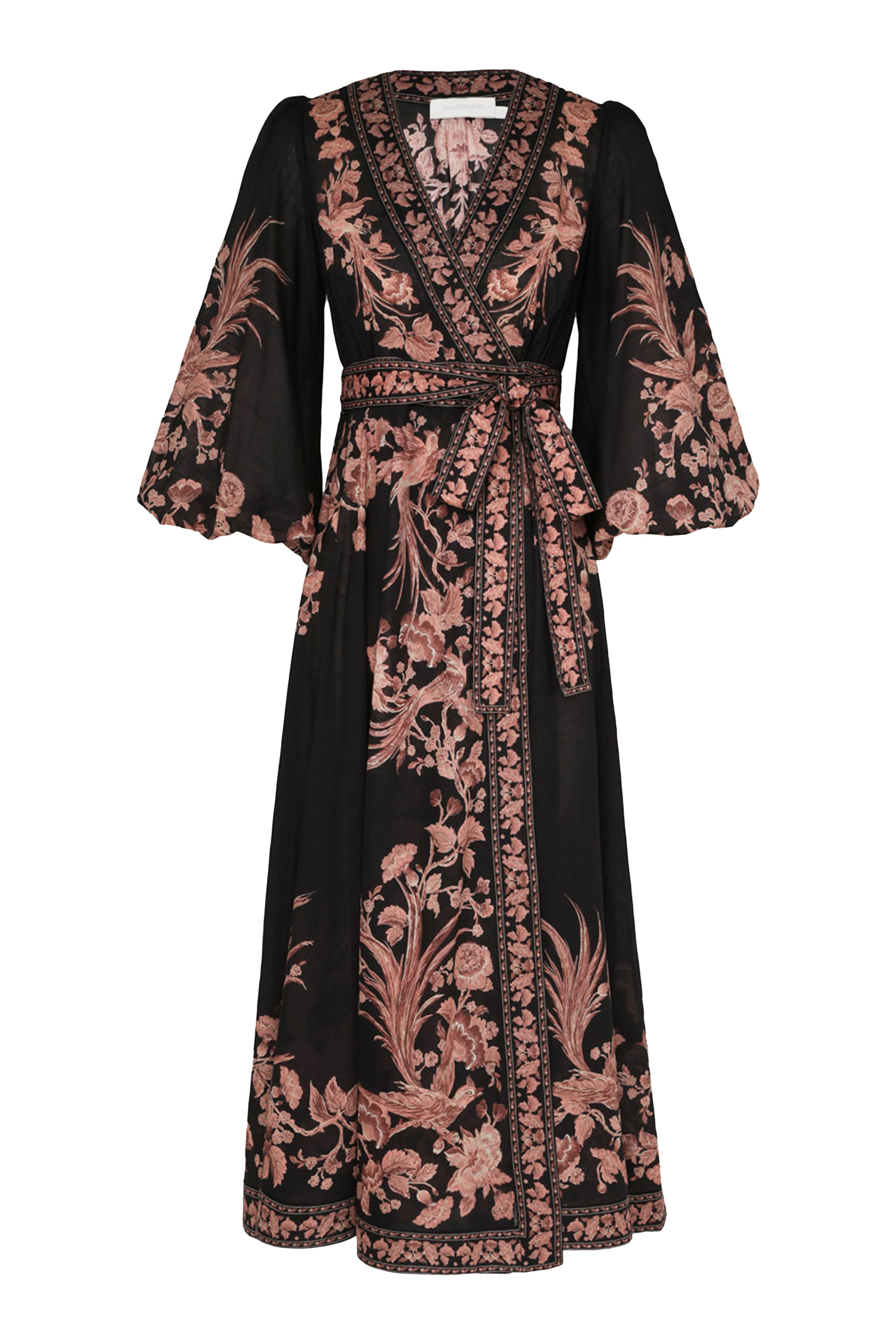 فستان ويفرلي متوسط الطول بتصميم ملفوف