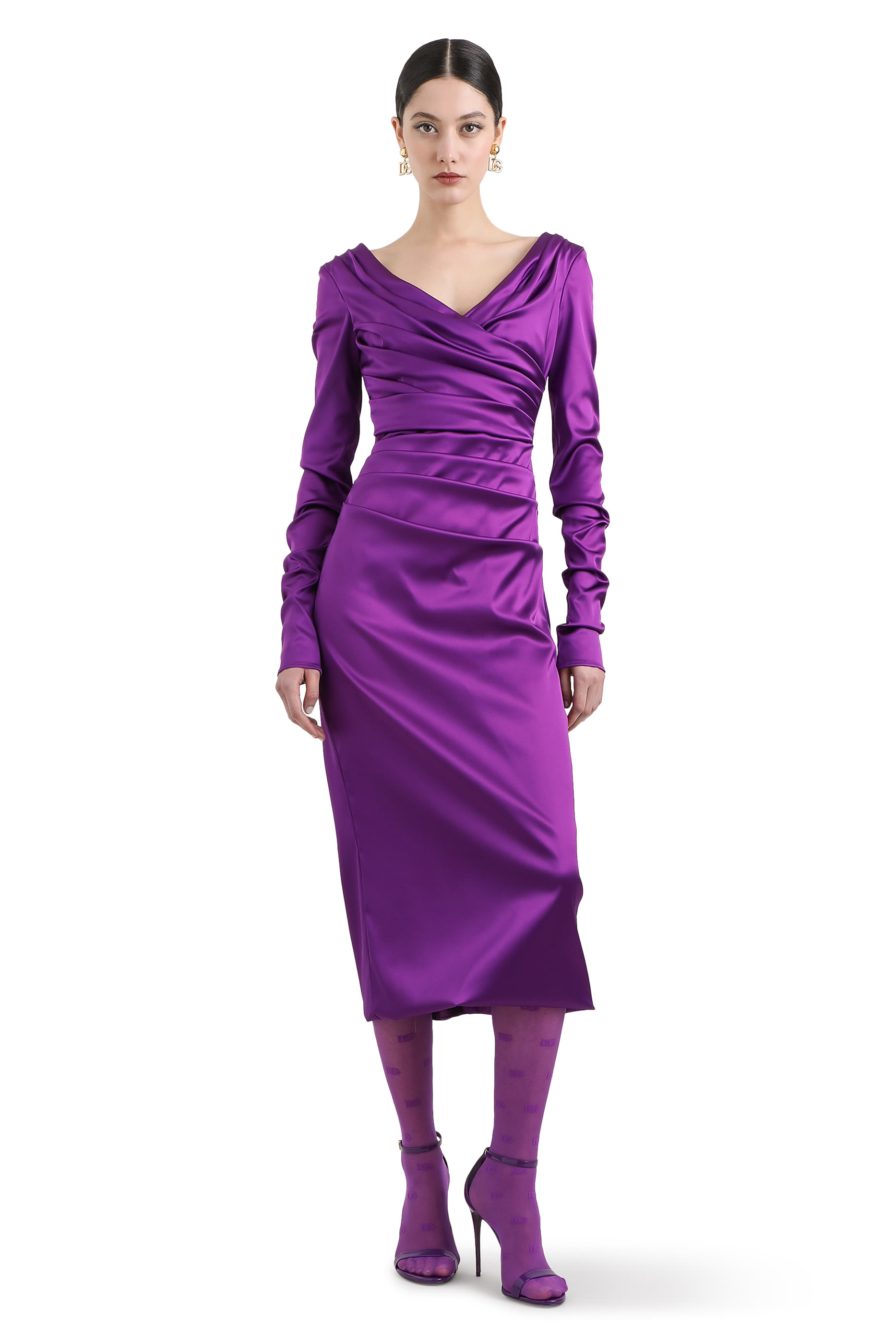 فستان ساتان مطاطي