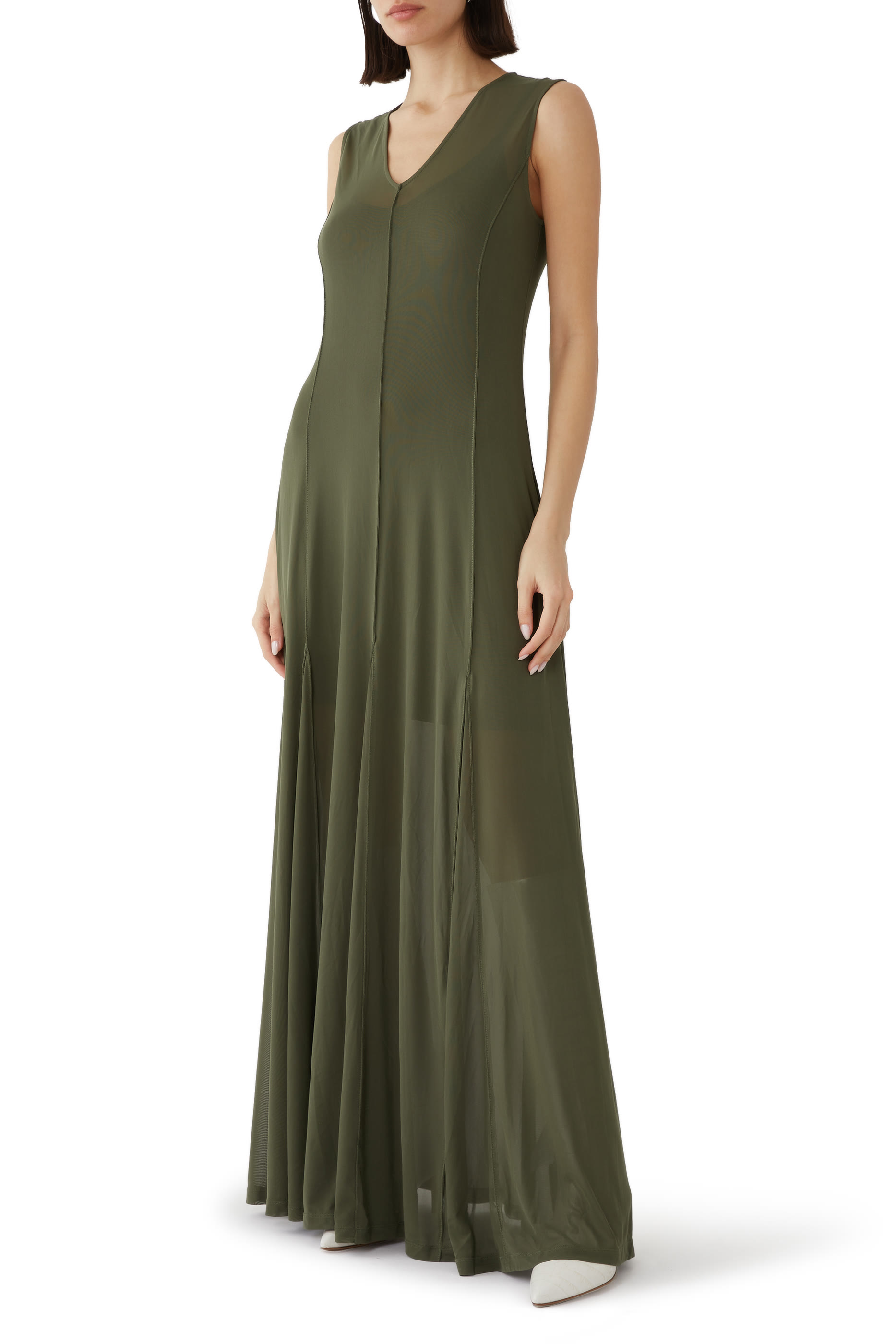 فستان طويل قماش شبكي