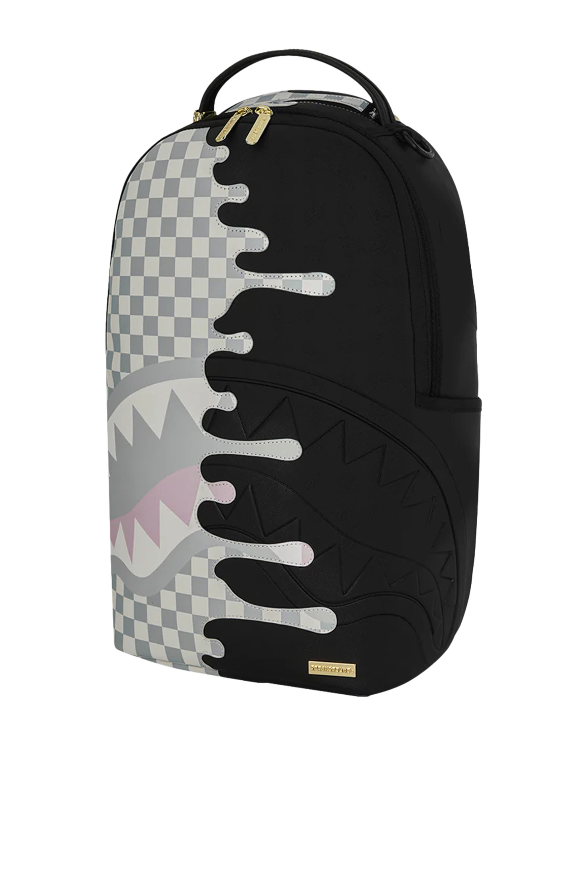 حقيبة ظهر بنقشة مربعات برسومات على الجانب للأطفال