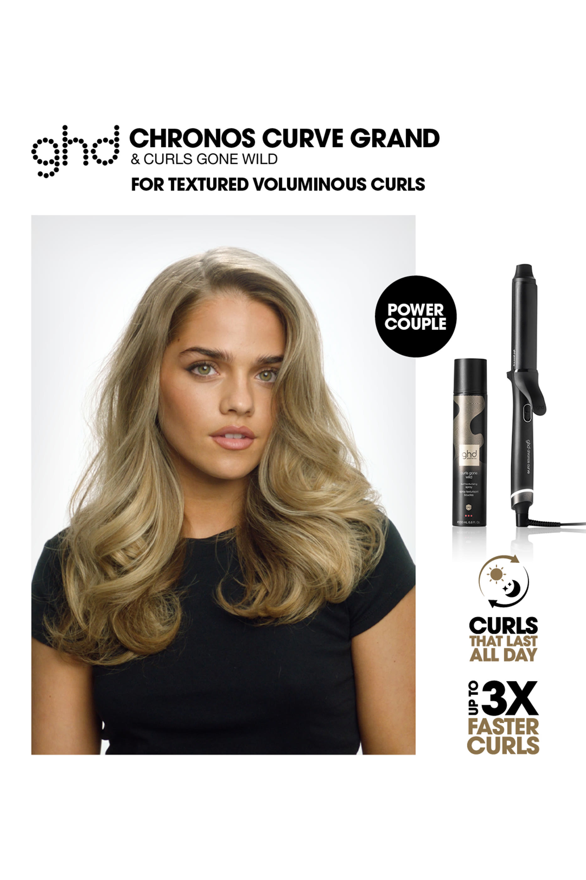 مكواة تمويج الشعر كرونوس كيرف (أسطوانة مقاس 32 مم)