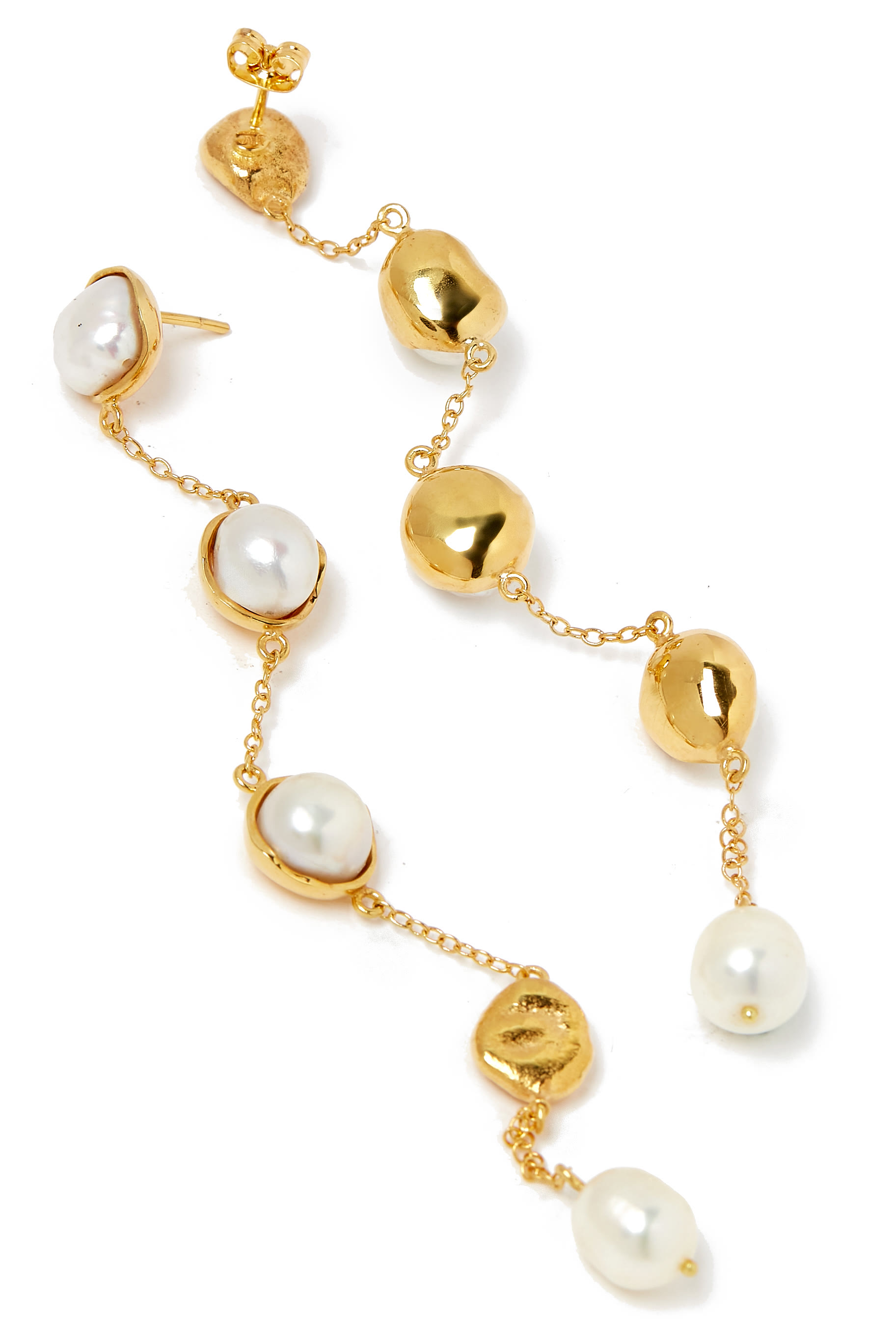 أقراط متدلية بتصميم سلسلة مزينة بالؤلؤ