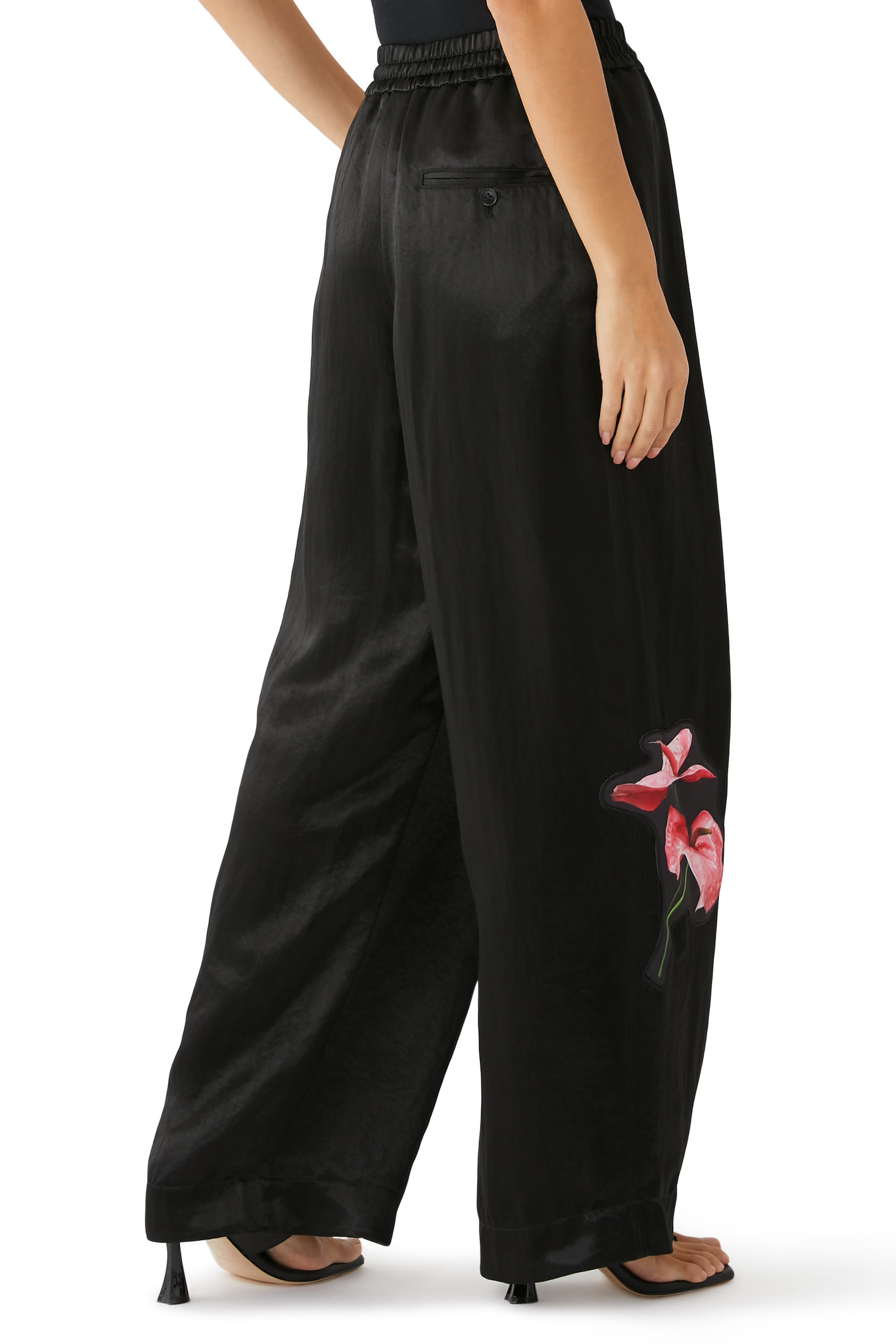 بنطال بيجامة برقعة باقة زهور