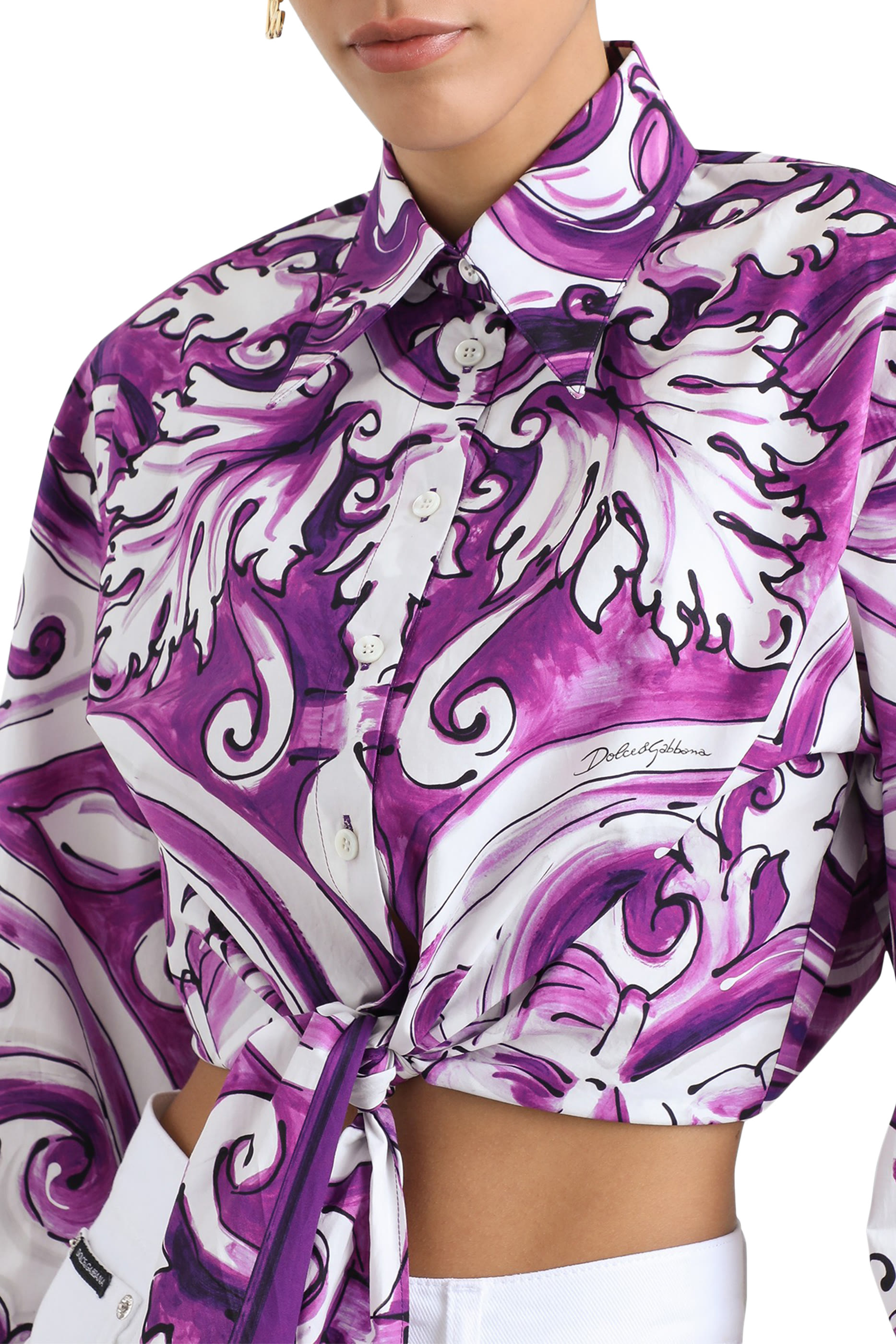 قميص بنقشة مايولكا بوبلين