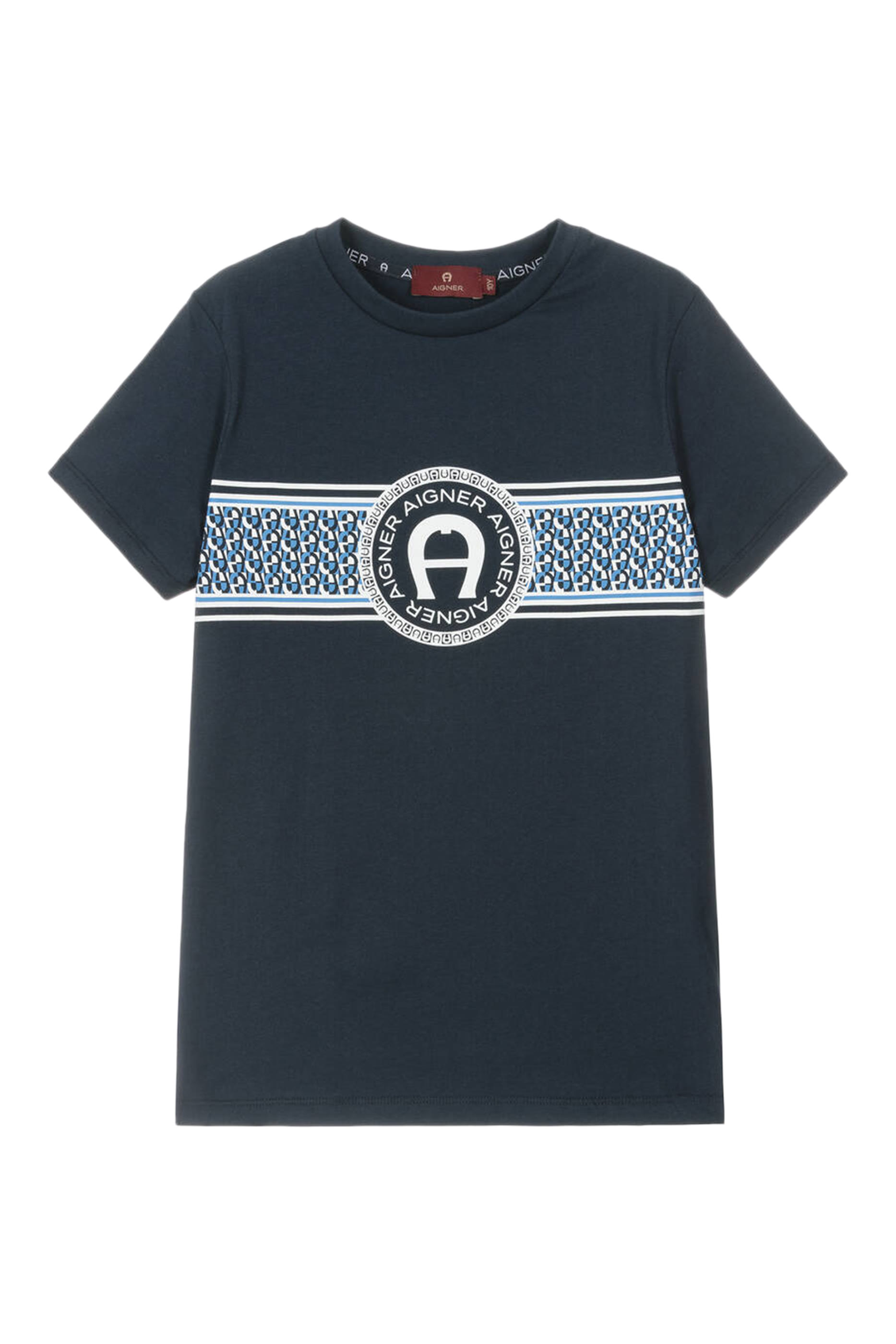 تيشيرت قطن بشعار الماركة للأطفال