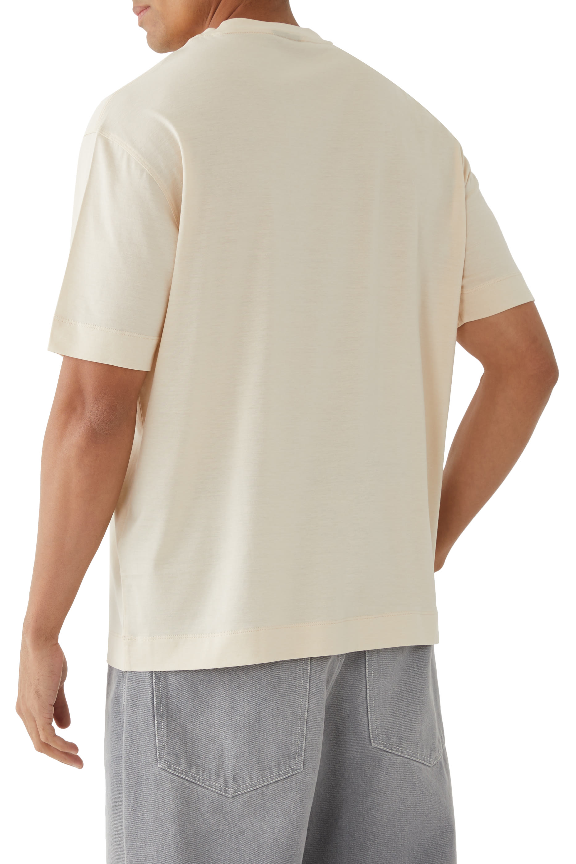 تيشيرت بشعار الماركة قطن