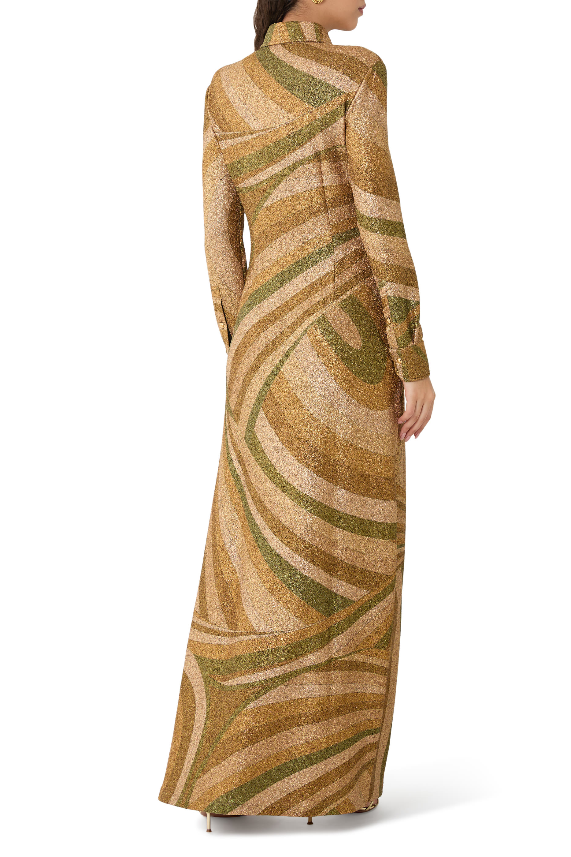 فستان بنقشة ايريد جيرسيه لامع