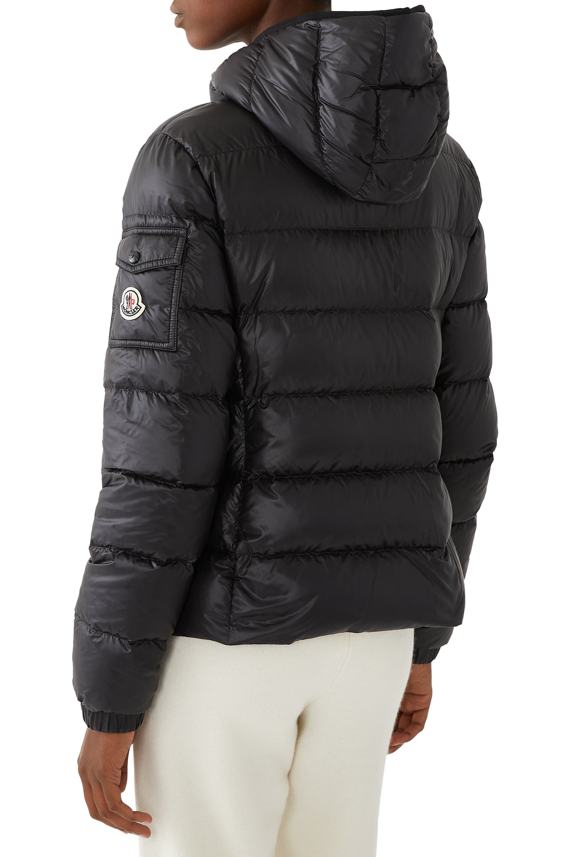 جاكيت غليس قصير مبطن بغطاء للرأس