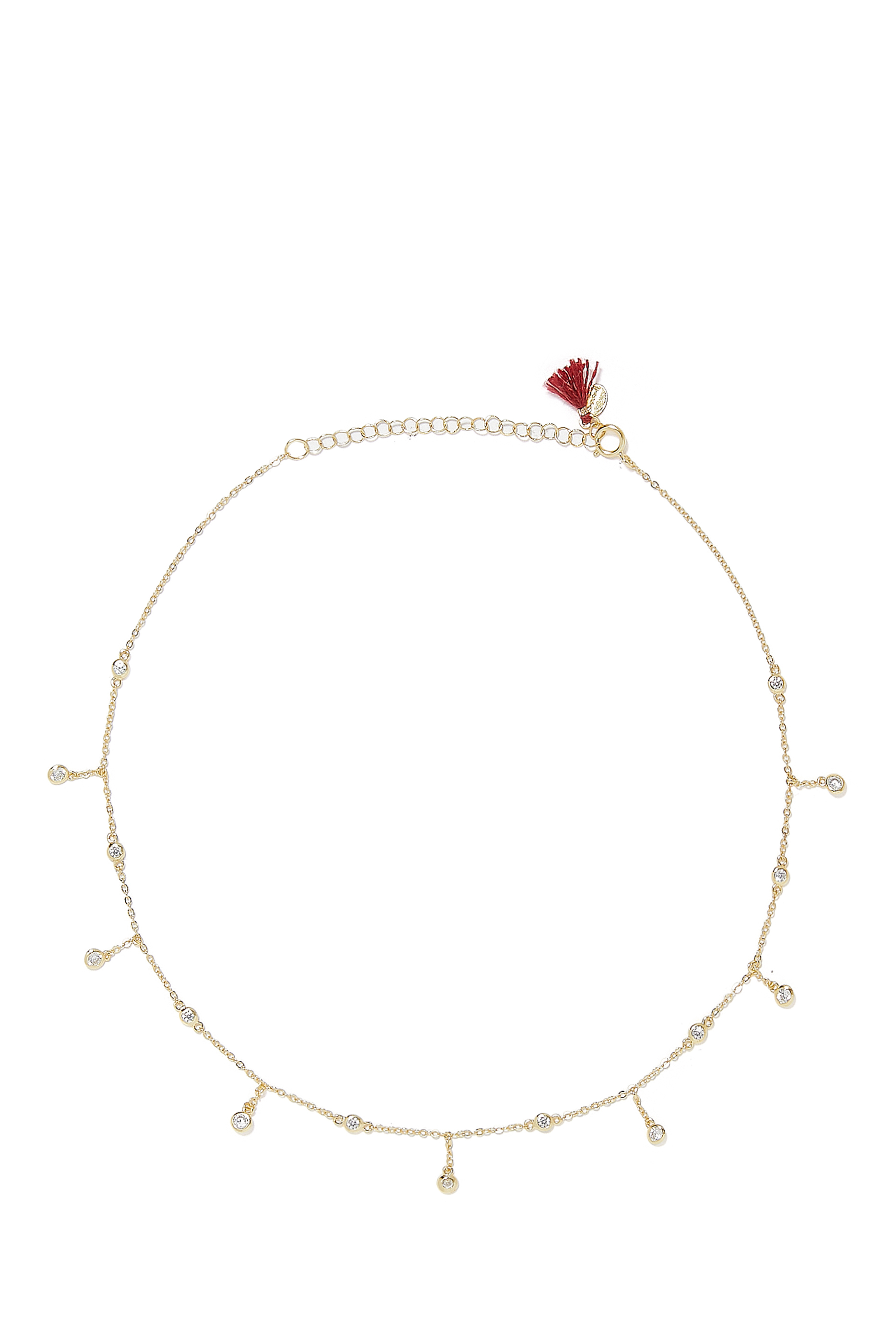 قلادة سوليتير بحلي متدلية فضة إسترلينية مطلية بذهب عيار 14