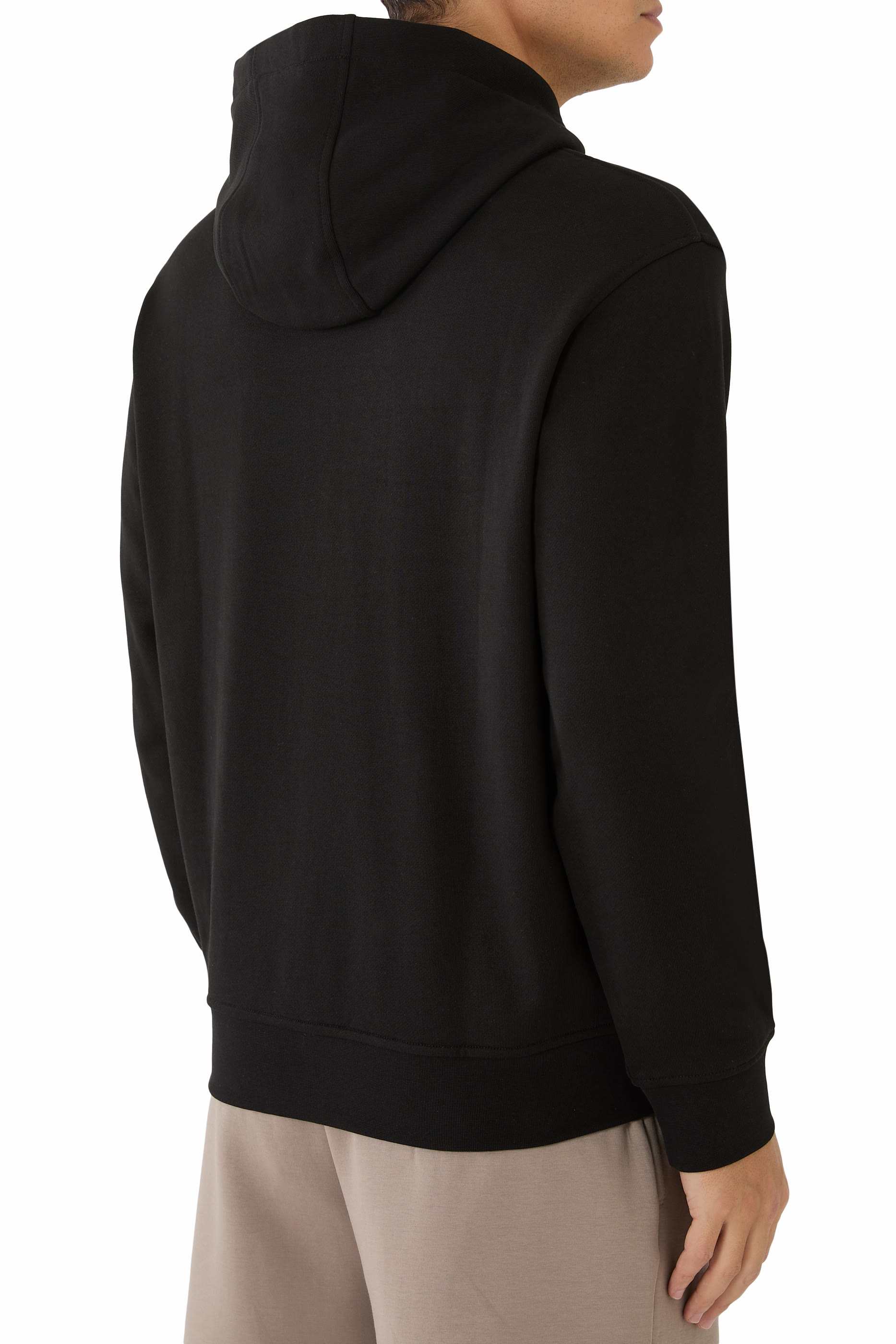 سويت شيرت بغطاء رأس وشعار الماركة