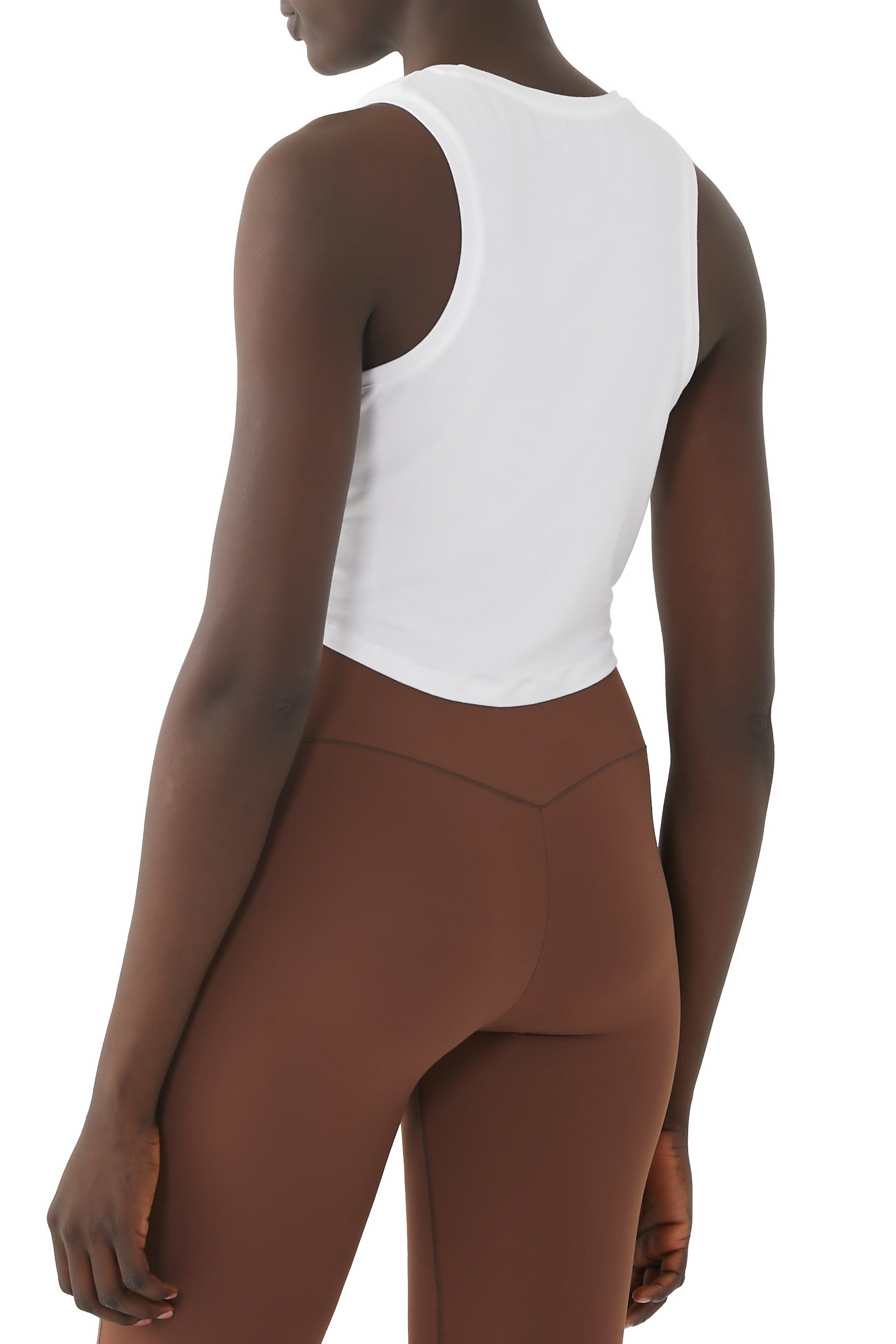 بلوزة الفايت بلا أكمام بعقدة للبيت