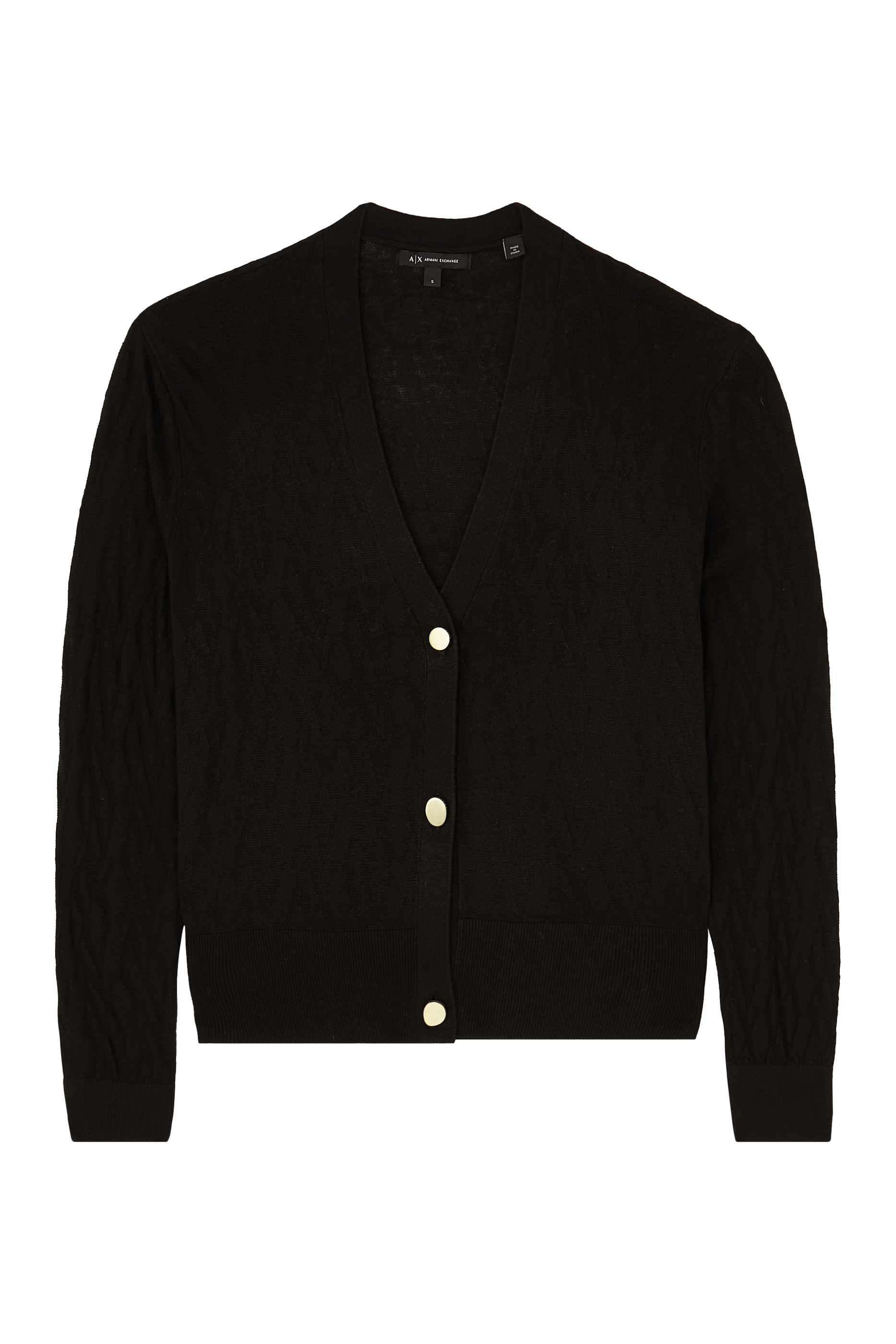 كارديجان بأزرار وحروف شعار الماركة