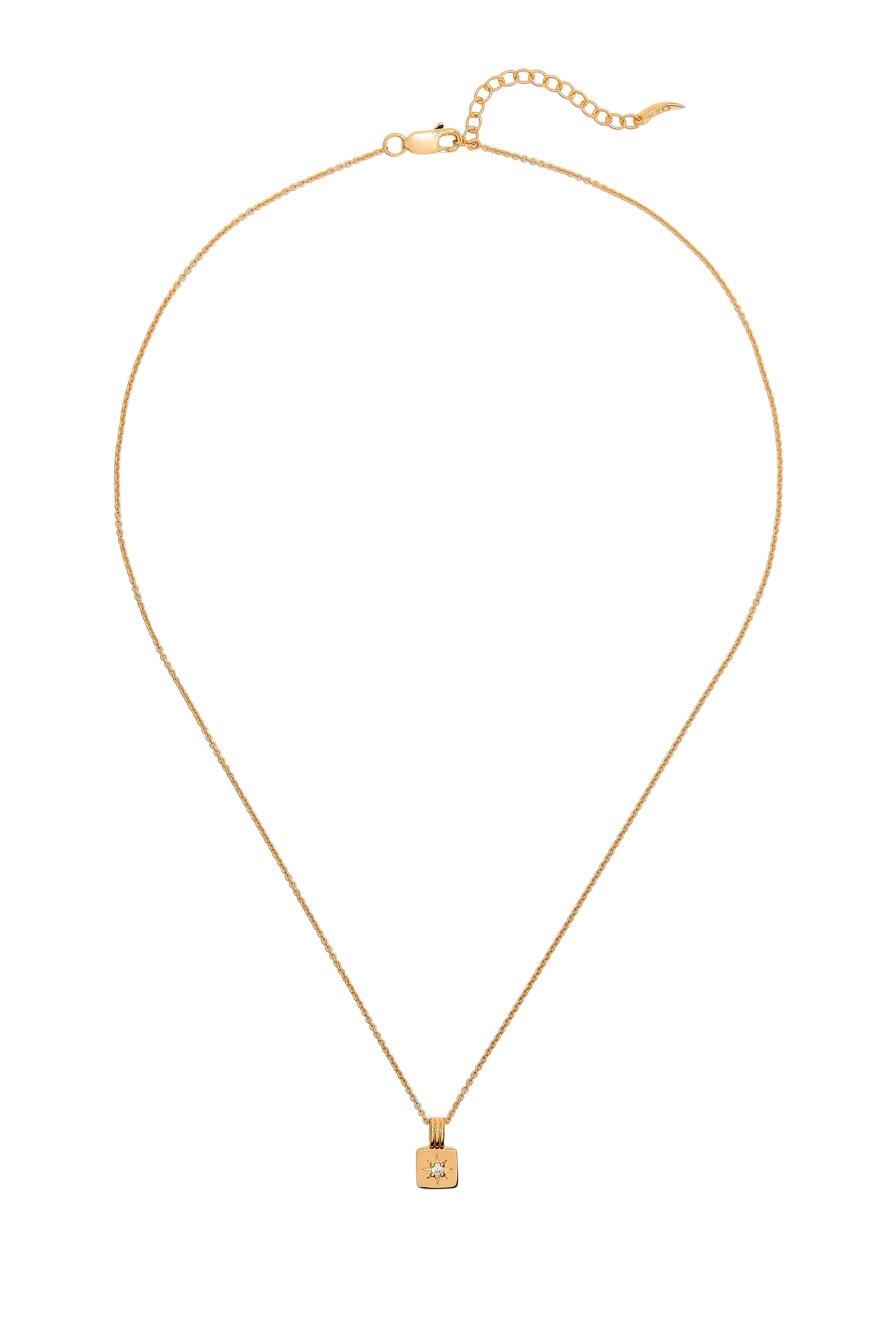 قلادة ميسوما بحلية ميني ستار ريدج، مرصعة بأحجار زركونيا مكعبة، طلاء بالذهب عيار 18