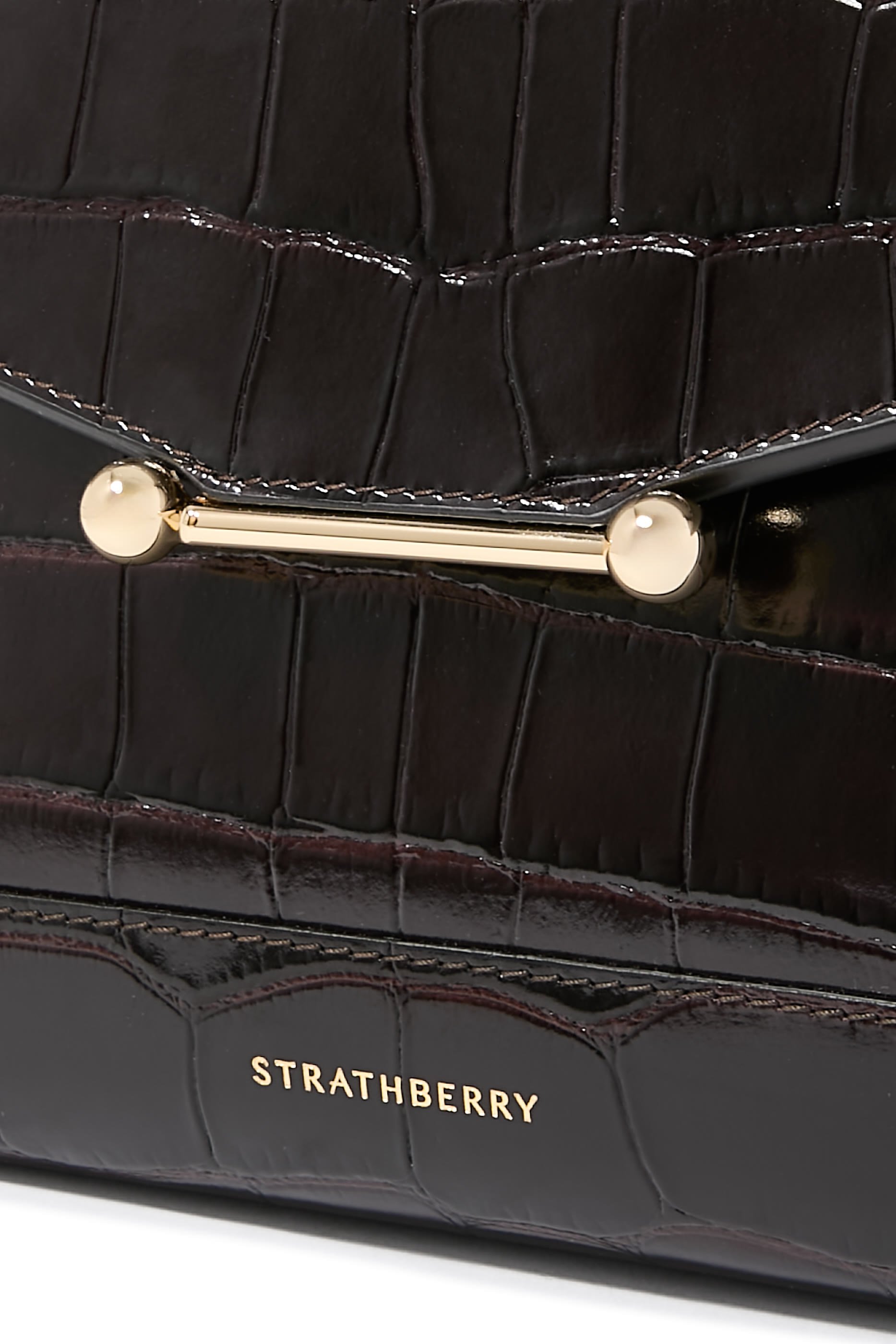 حقيبة يد بنقشة جلد التمساح متوسطة