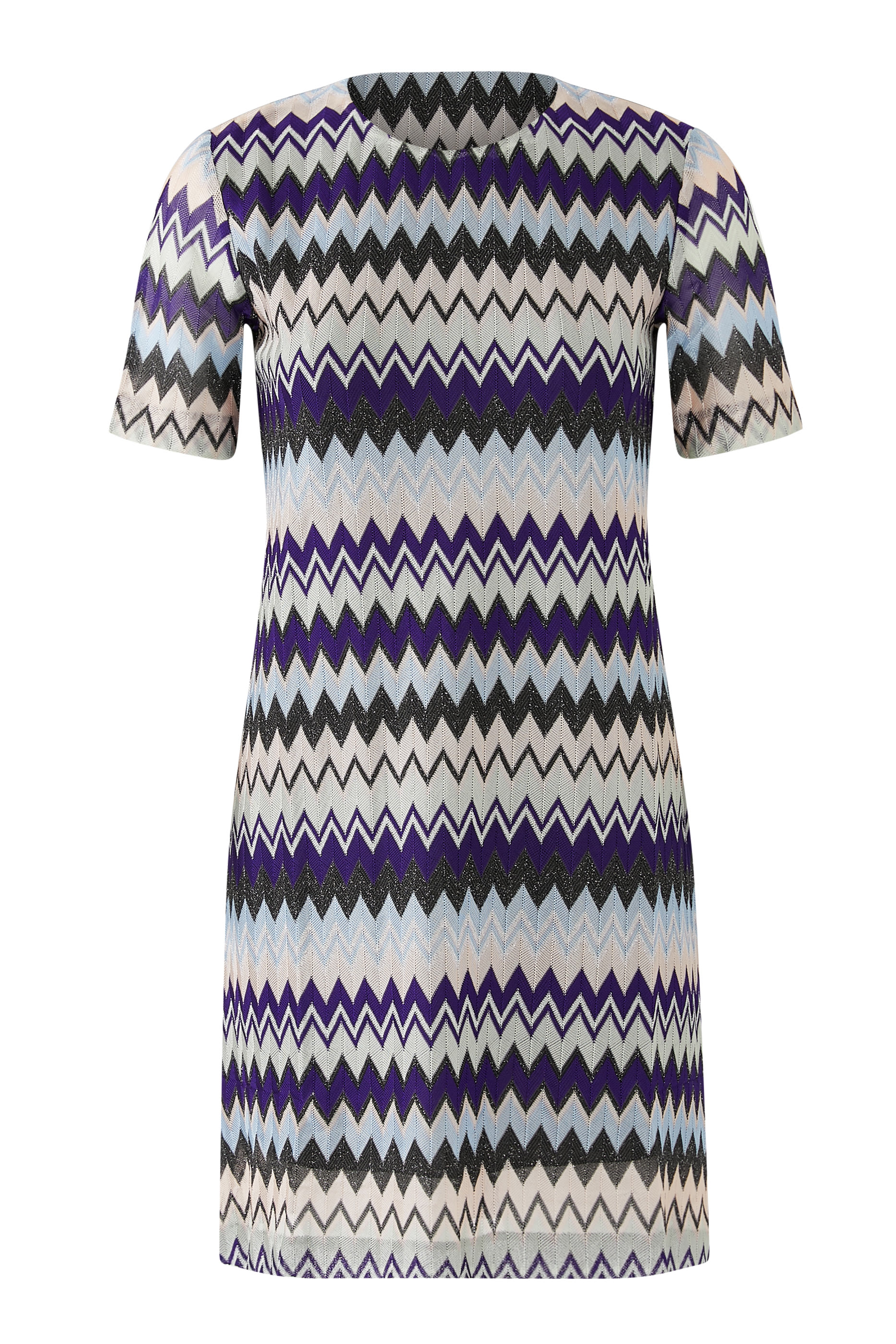 فستان قصير راشيل بنقشة خطوط متعرجة