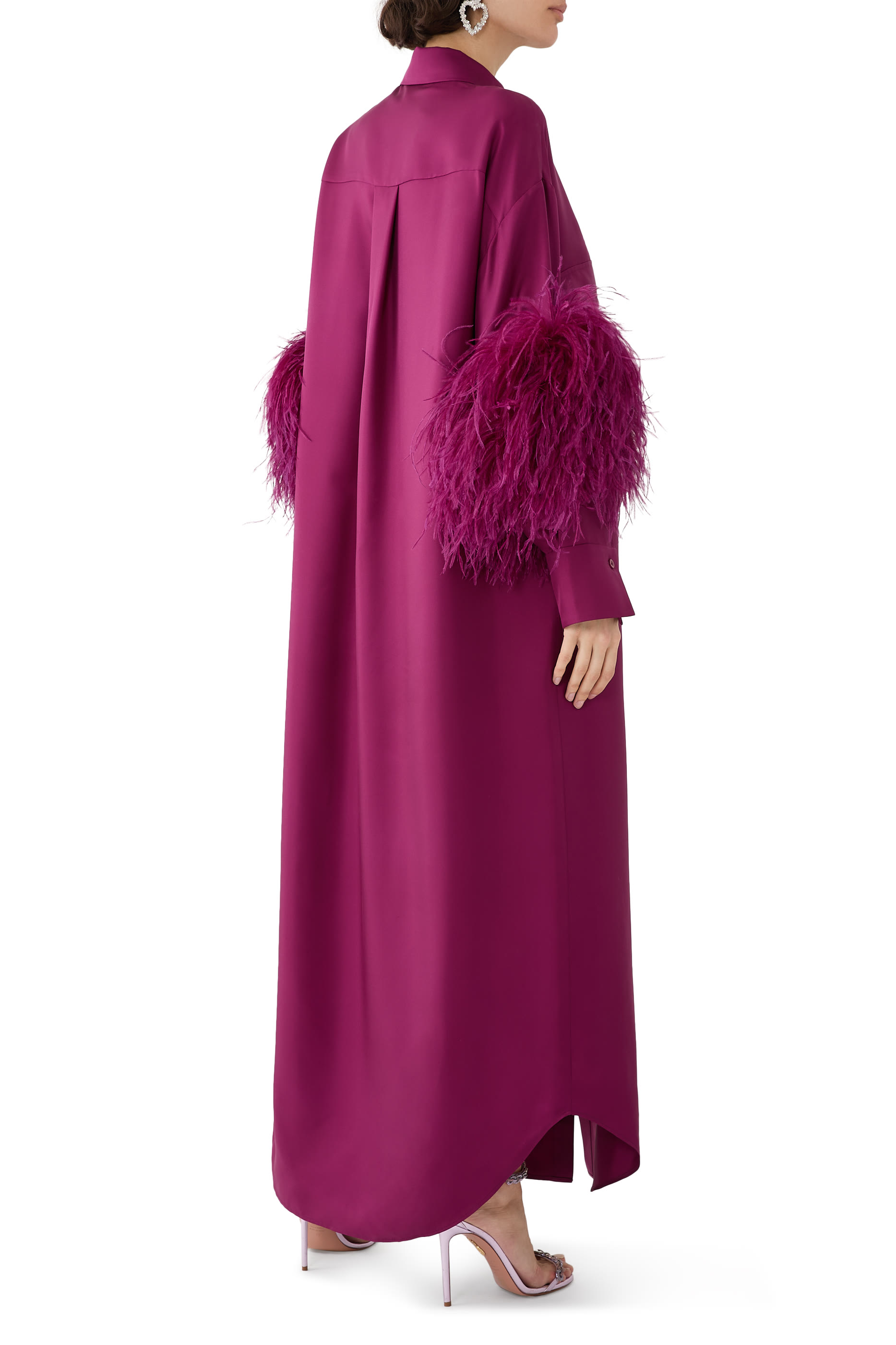 فستان بلومينغديلز الحصري بصف أزرار مزين بالريش