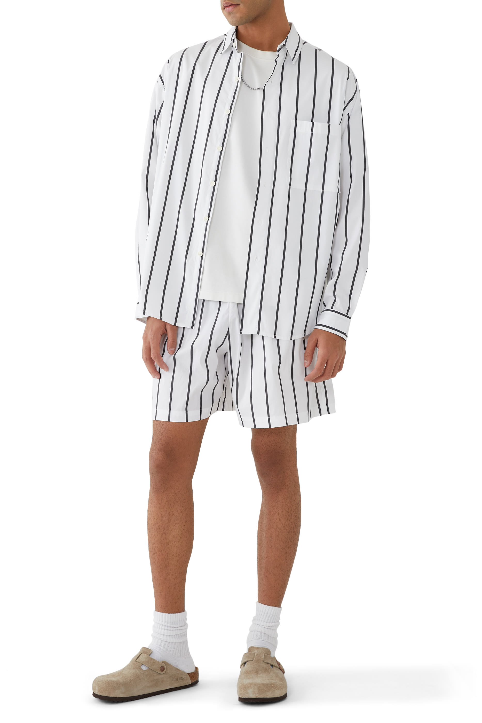 قميص مخطط بتصميم فستان