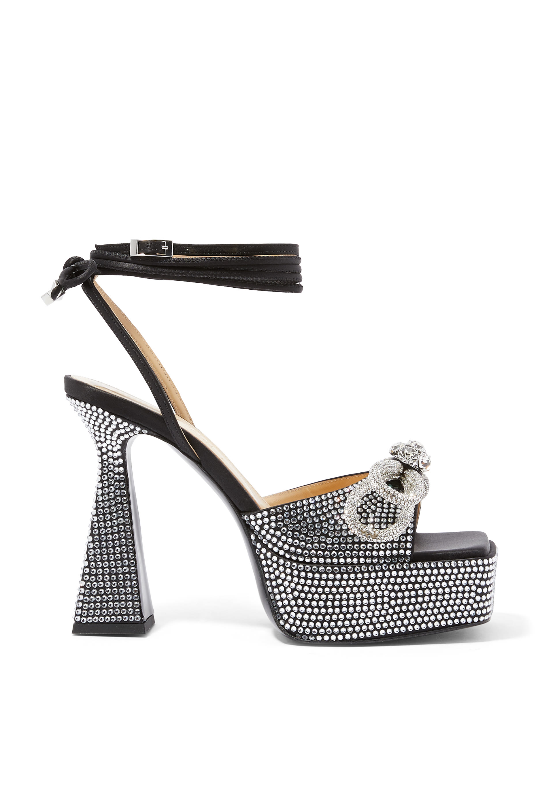 صندل 140 بنعل سميك وعقدة مزدوجة مرصعة بكريستال