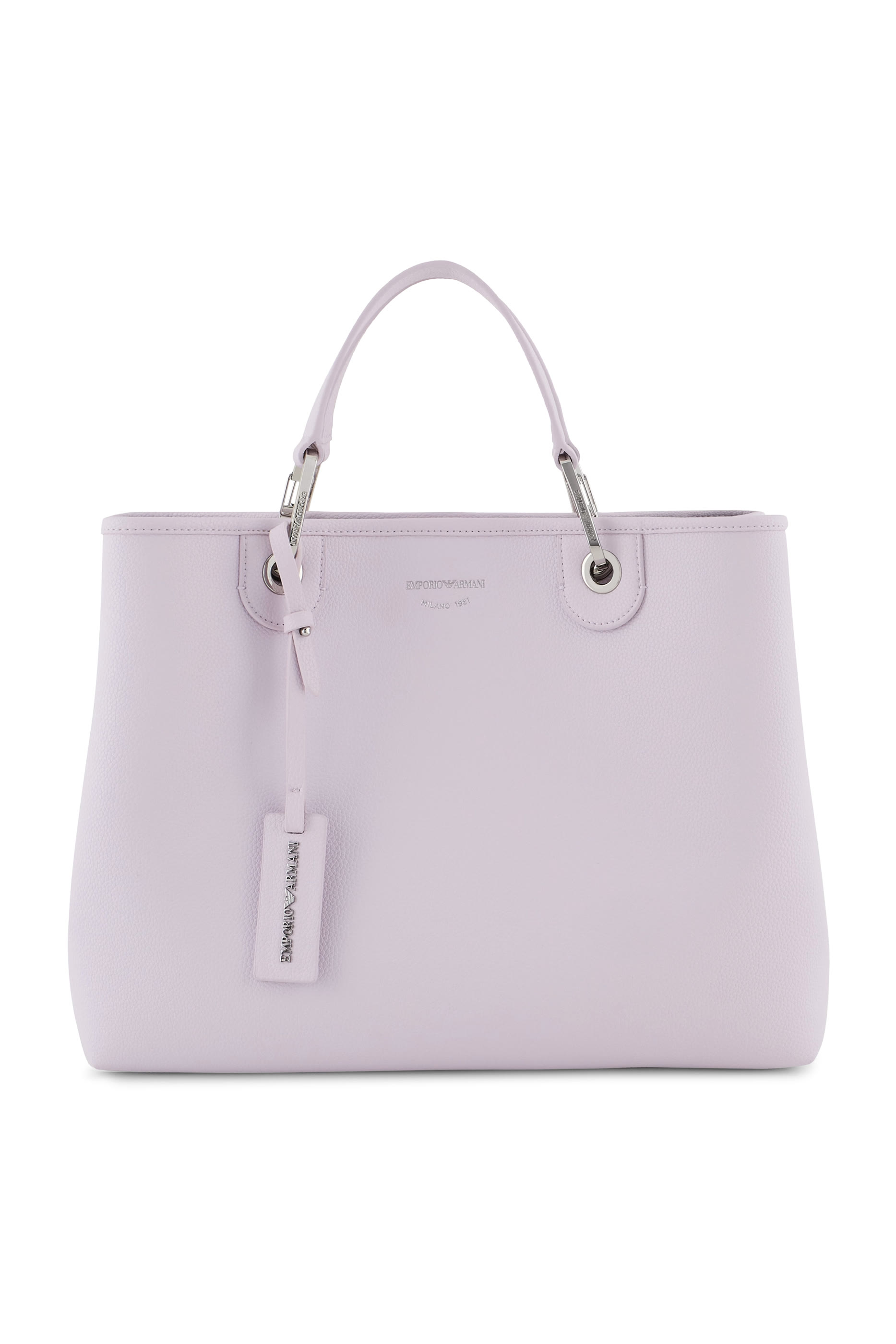 حقيبة يد مزينة بشعار الماركة