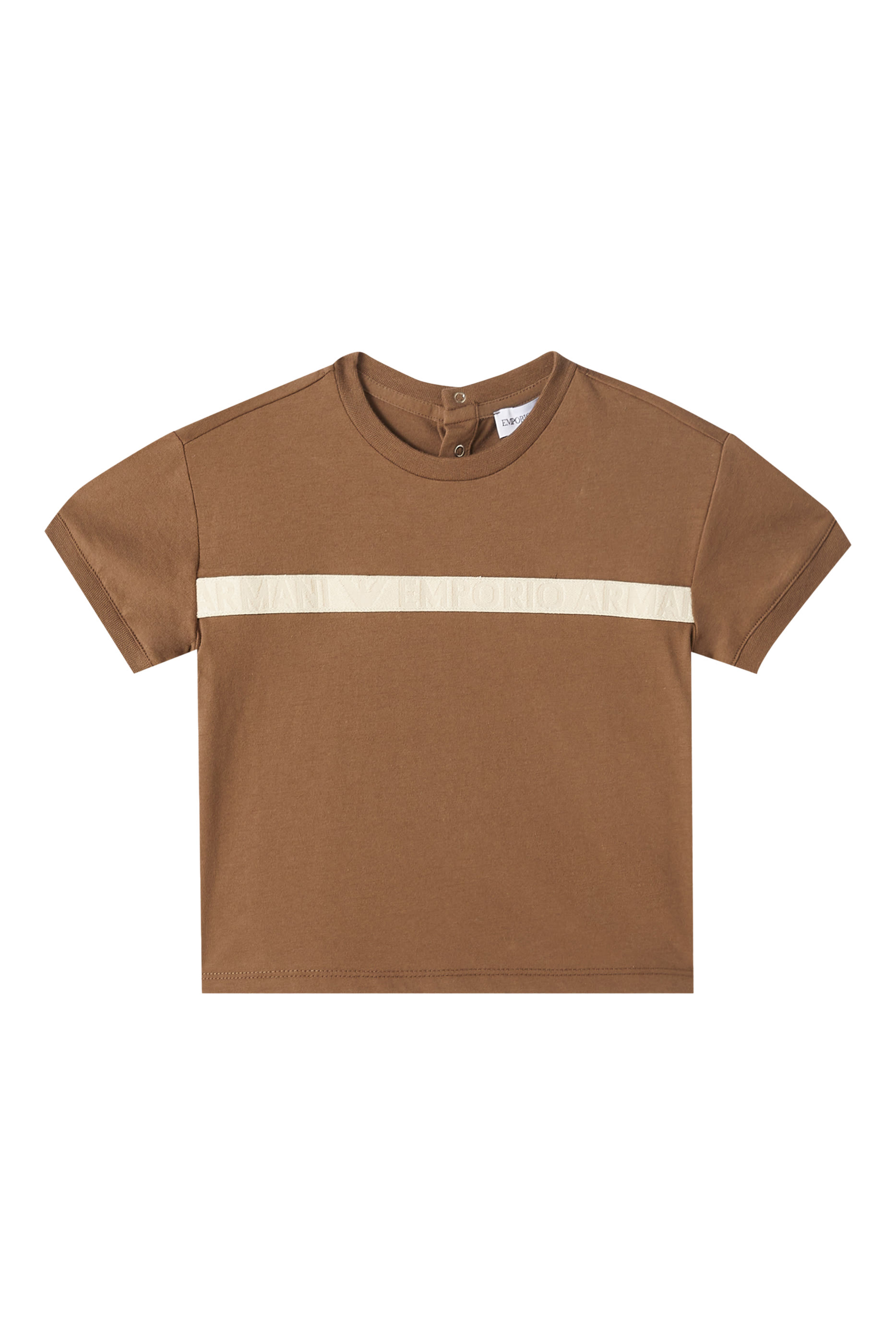 تيشيرت بشعار الماركة قطن للأطفال