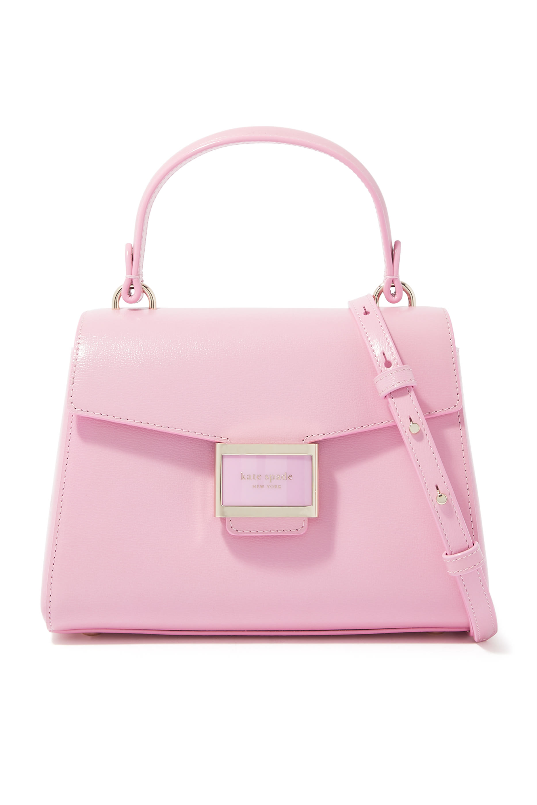 حقيبة كاتي صغيرة بيد علوية جلد لامع