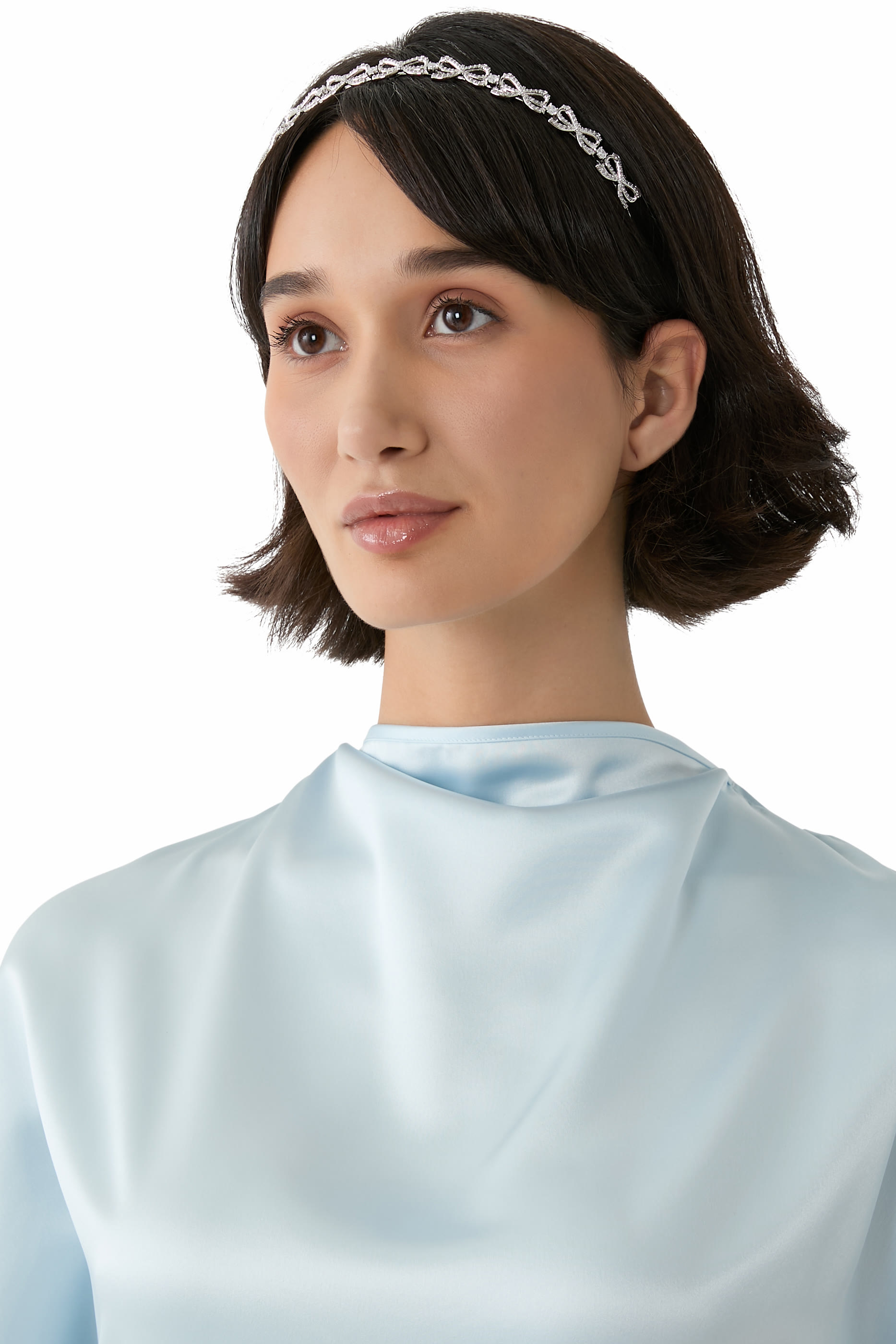 طوق رأس بفيونكة مزينة بكريستال