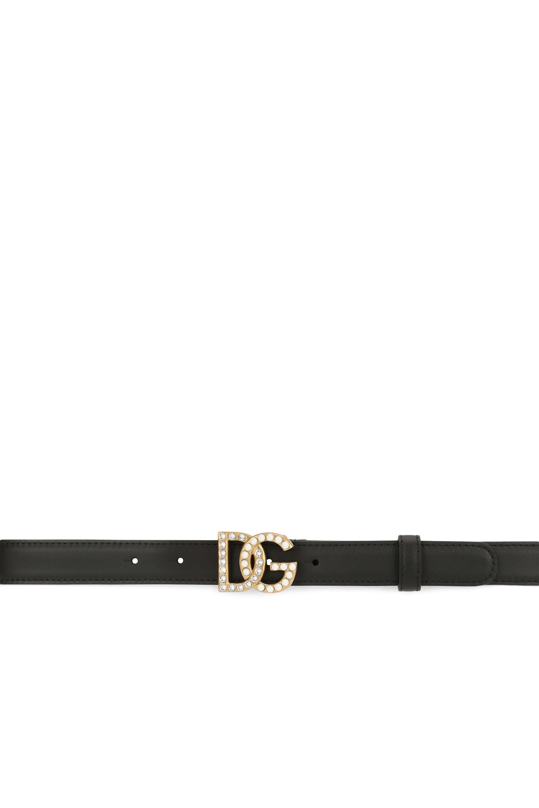 حزام مزين بحلية بشعار حرفي الماركة جلد