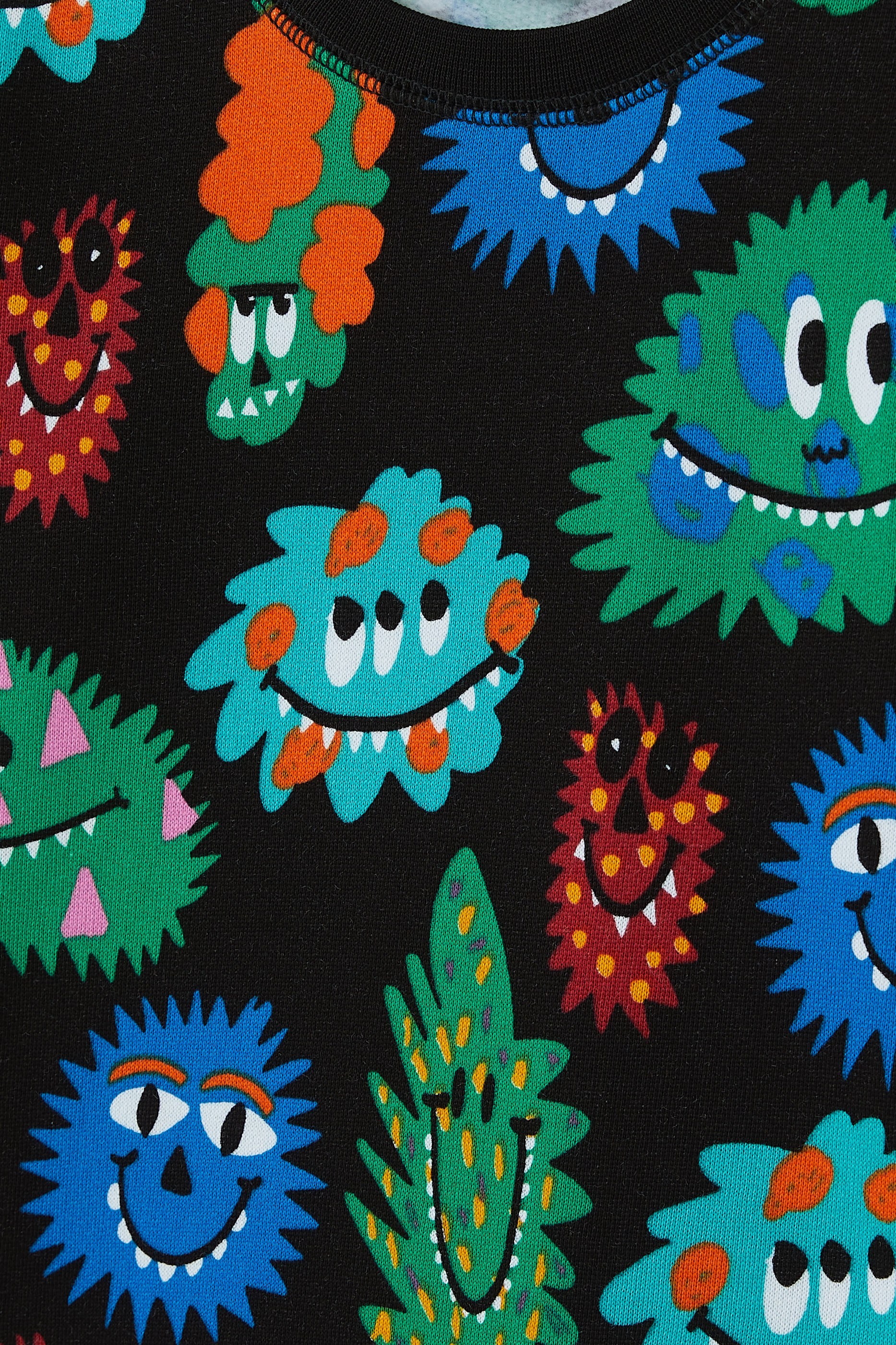 سويت شيرت بطبعات وحش قطن جرسيه للأطفال 