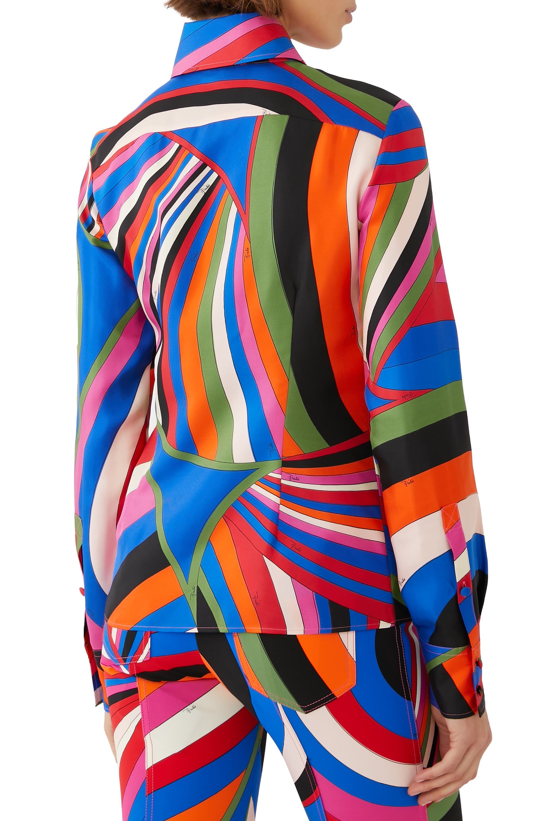 قميص بنقشة أبرايد حرير تويل