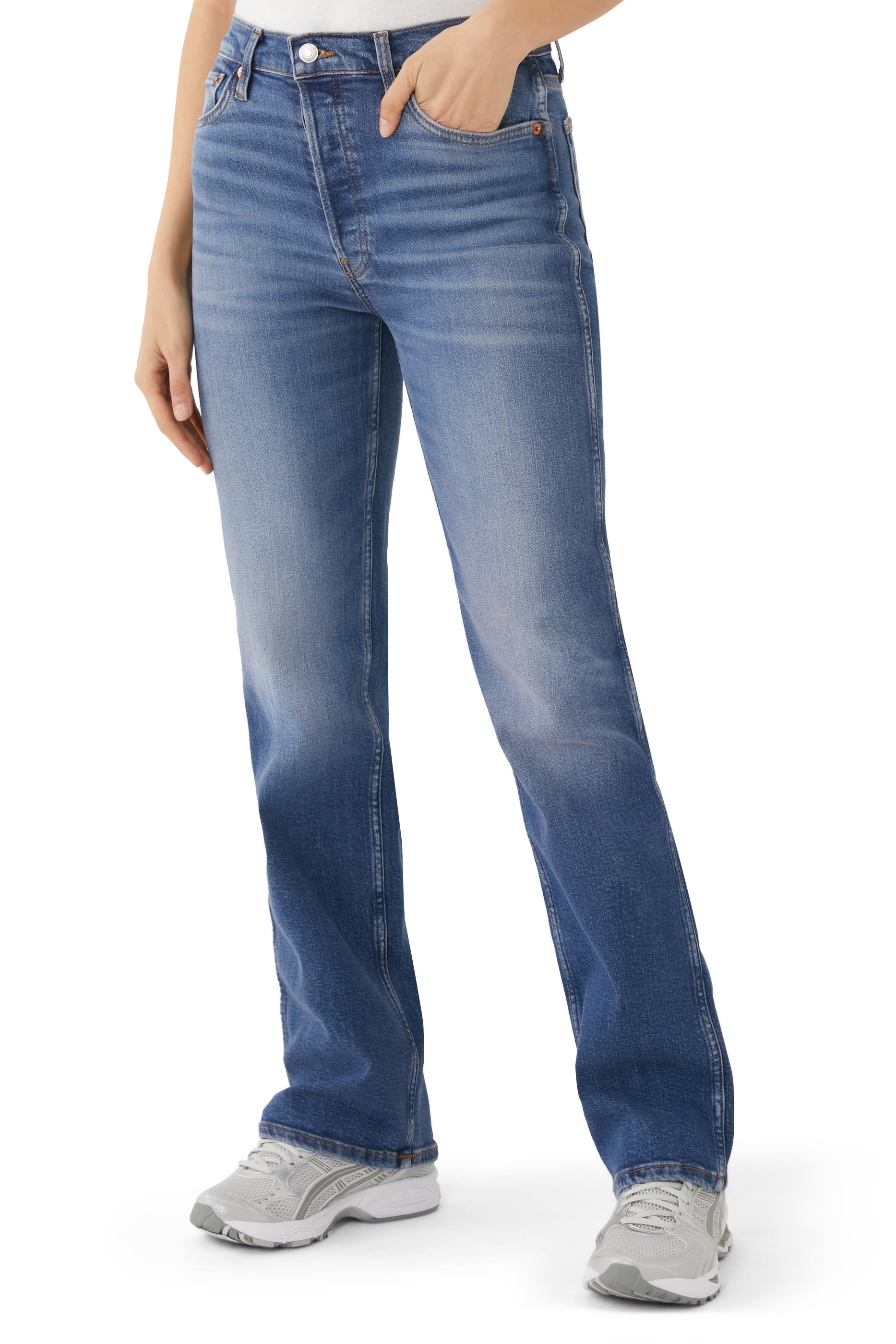 بنطال جينز ناينتيز بخصر مرتفع