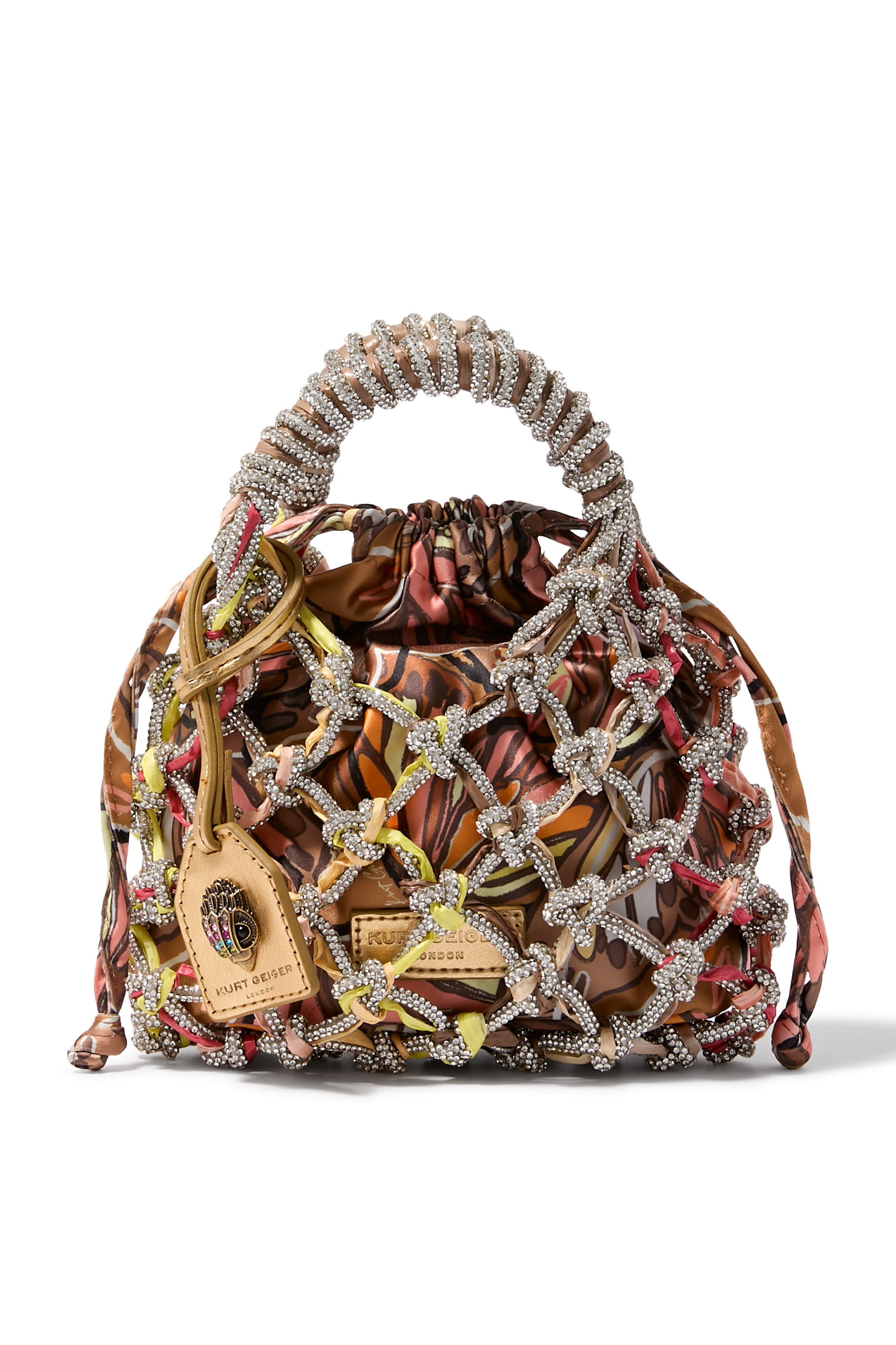 حقيبة مكرمية بكريستال