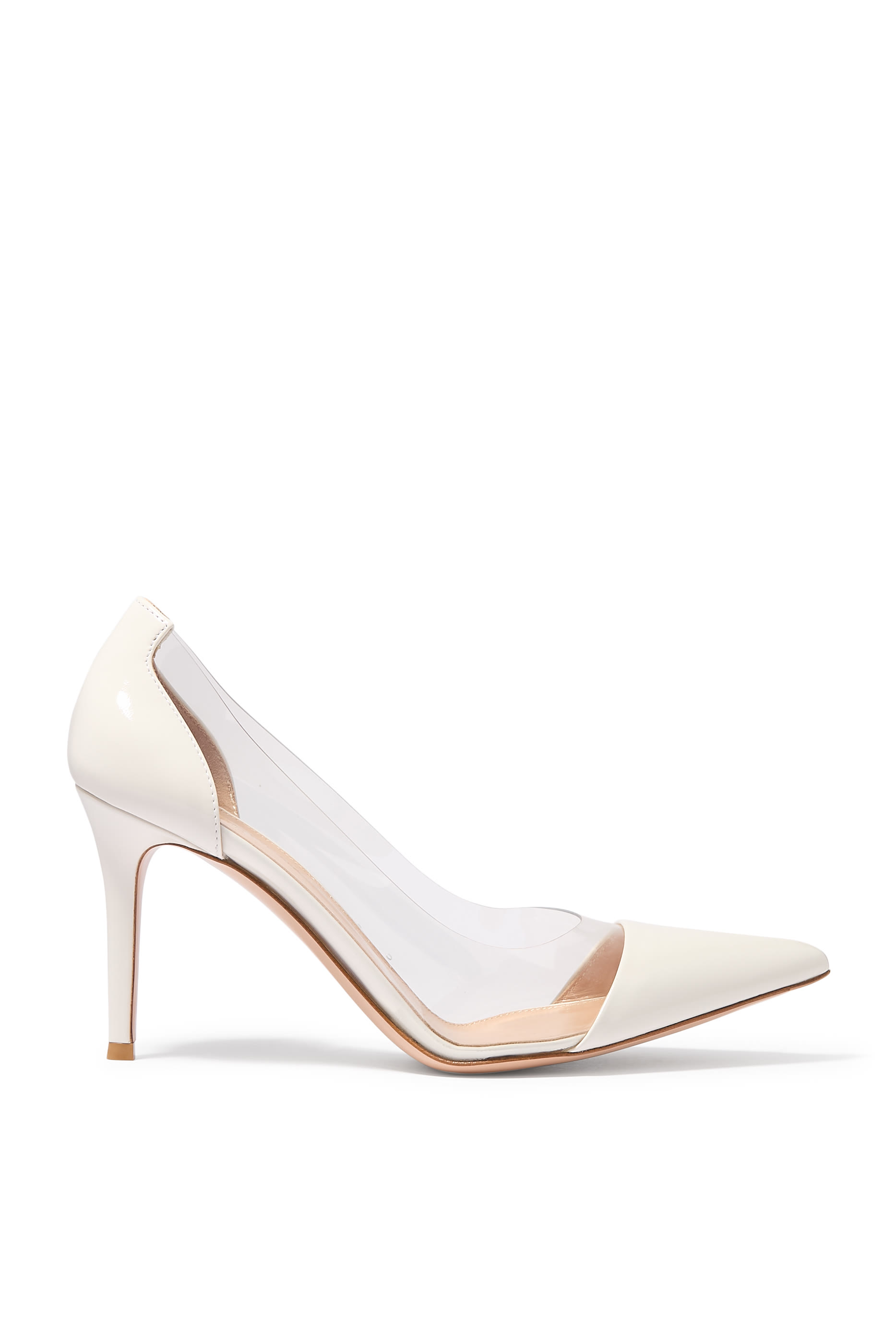 حذاء كلاسيكي 85 جلد لامع وأجزاء شفافة