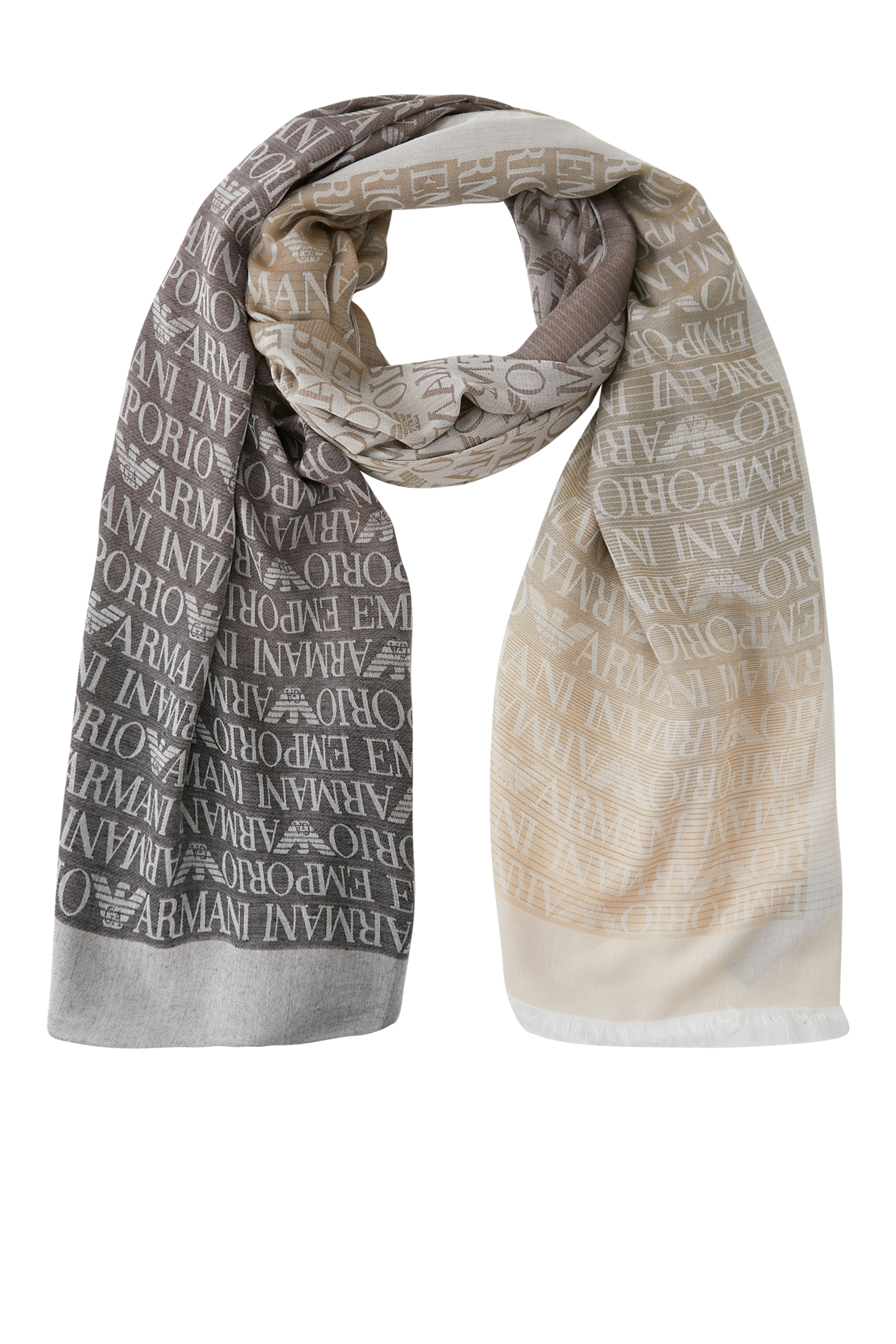 وشاح بلون متدرج بشعار الماركة