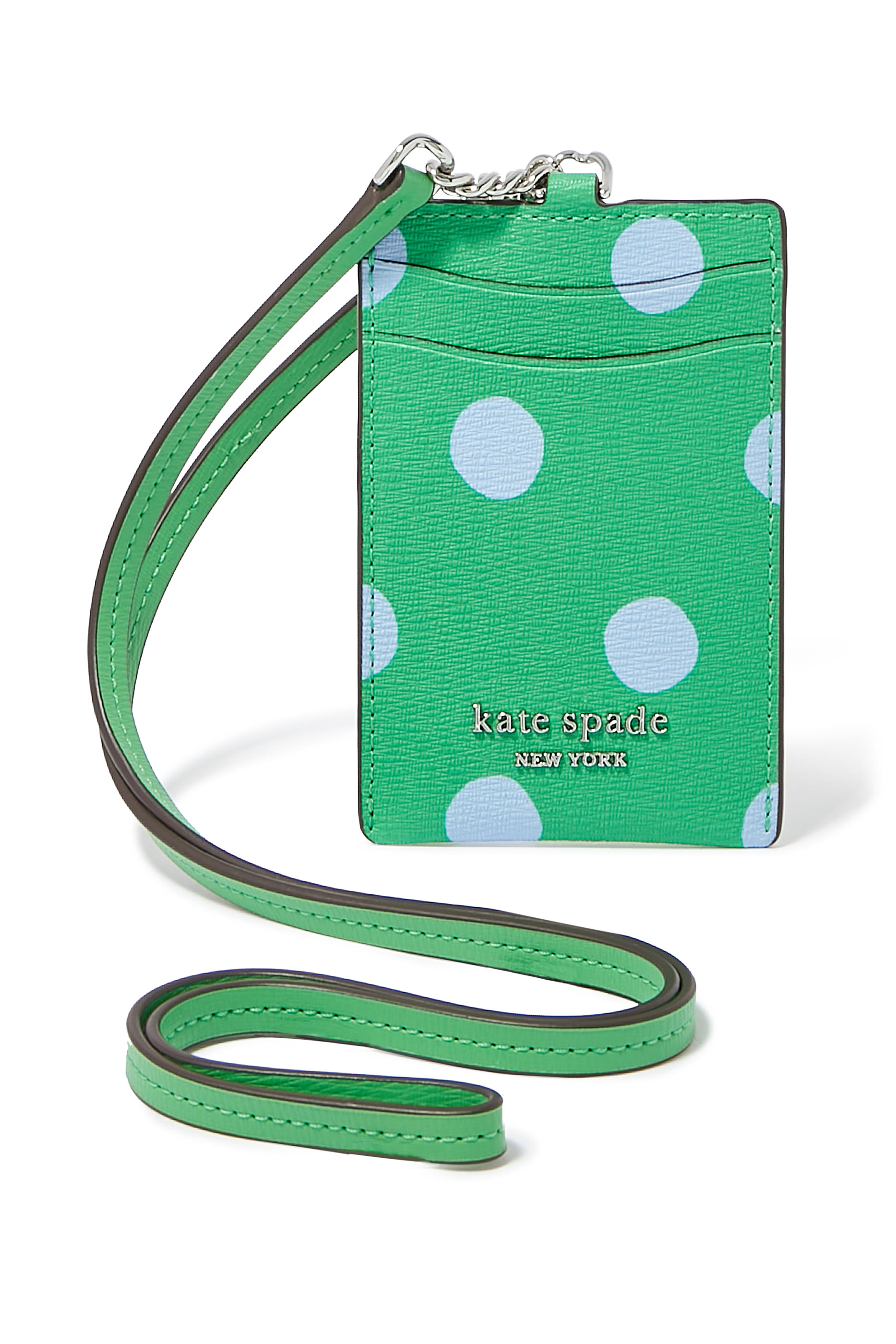 حافظة بطاقات بشعار الماركة جلد