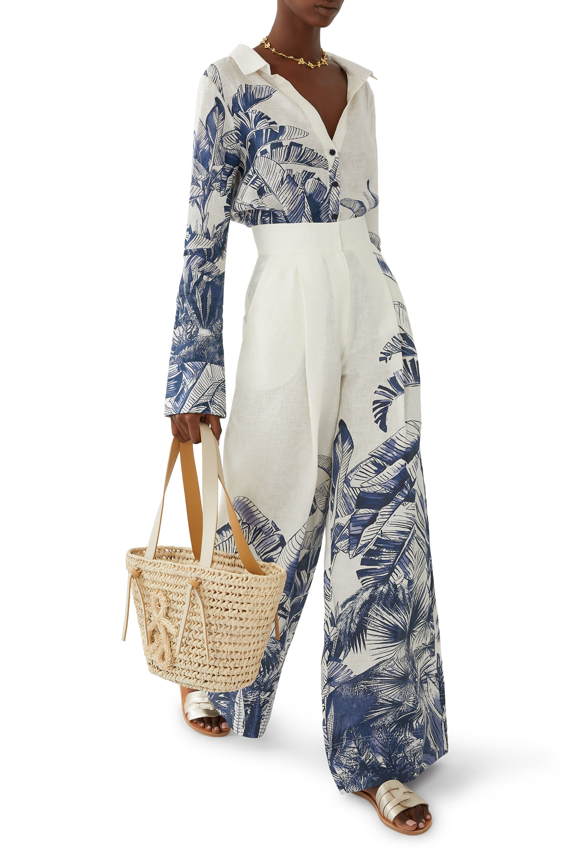 بنطال موتشا أرينا بالم بقصة ساق واسعة