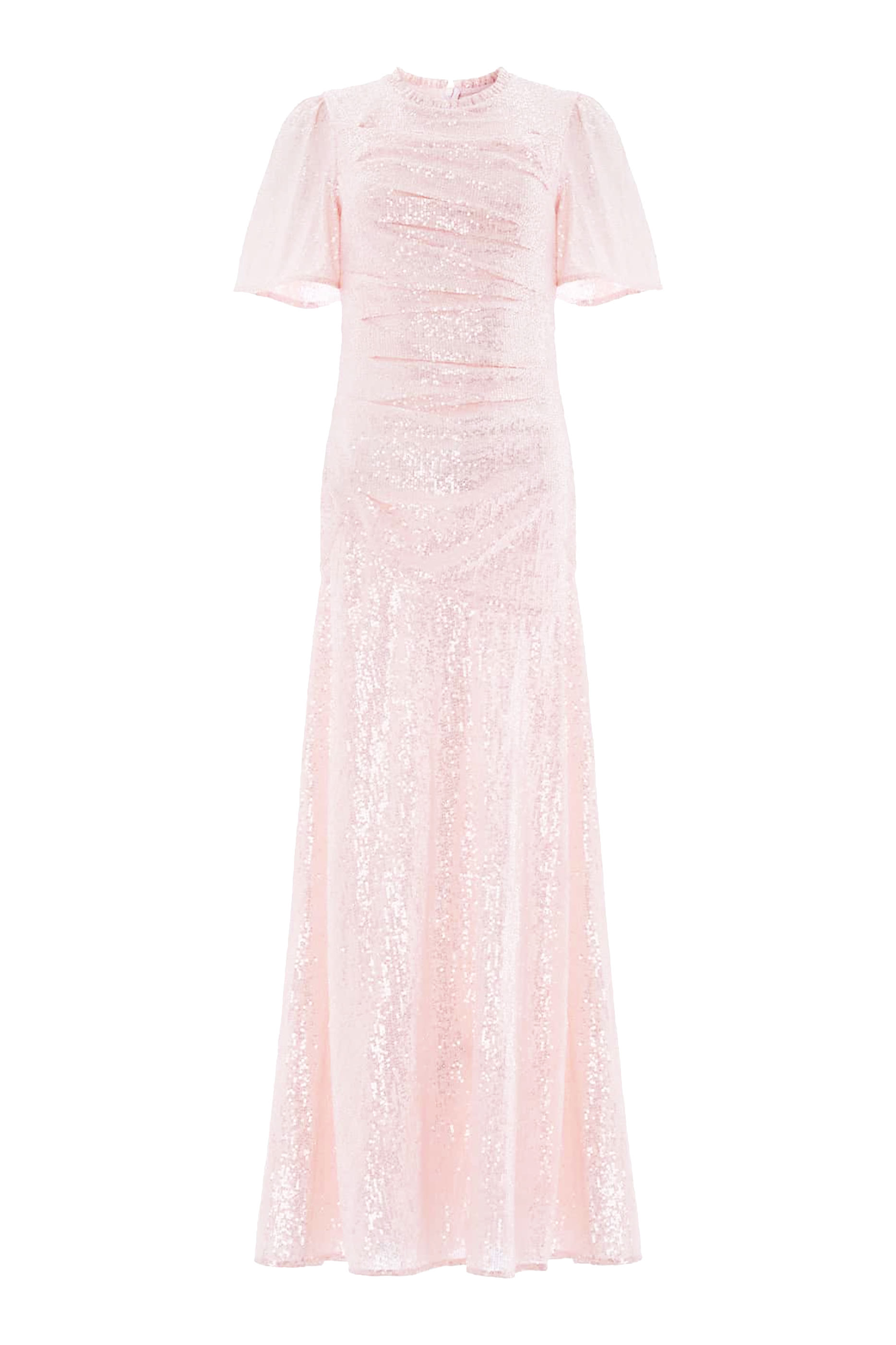 فستان سهرة فالنيتينا بياقة مستديرة