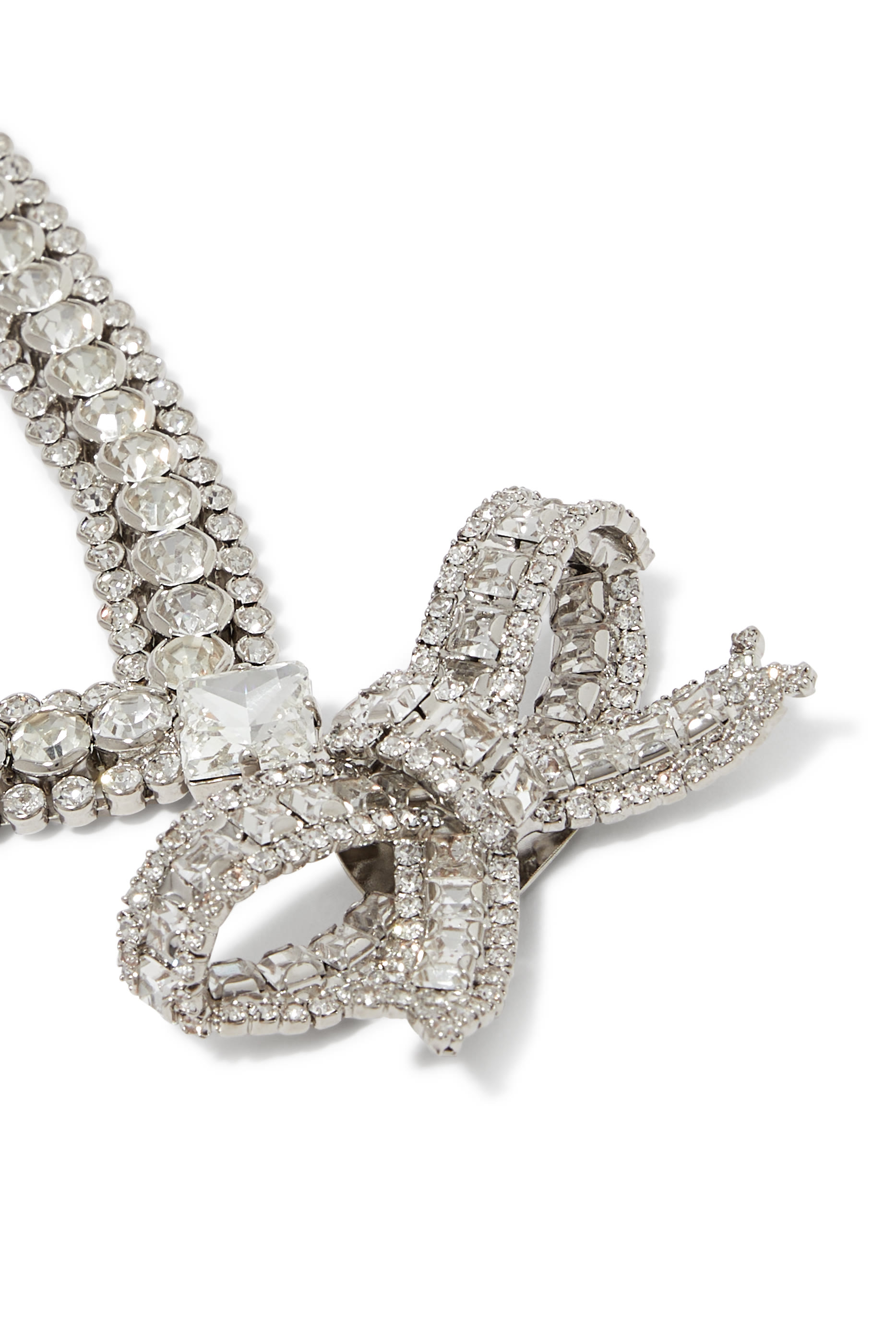 قلادة بحلية بتصميم ربطة فيونكة مرصعة بكريستال