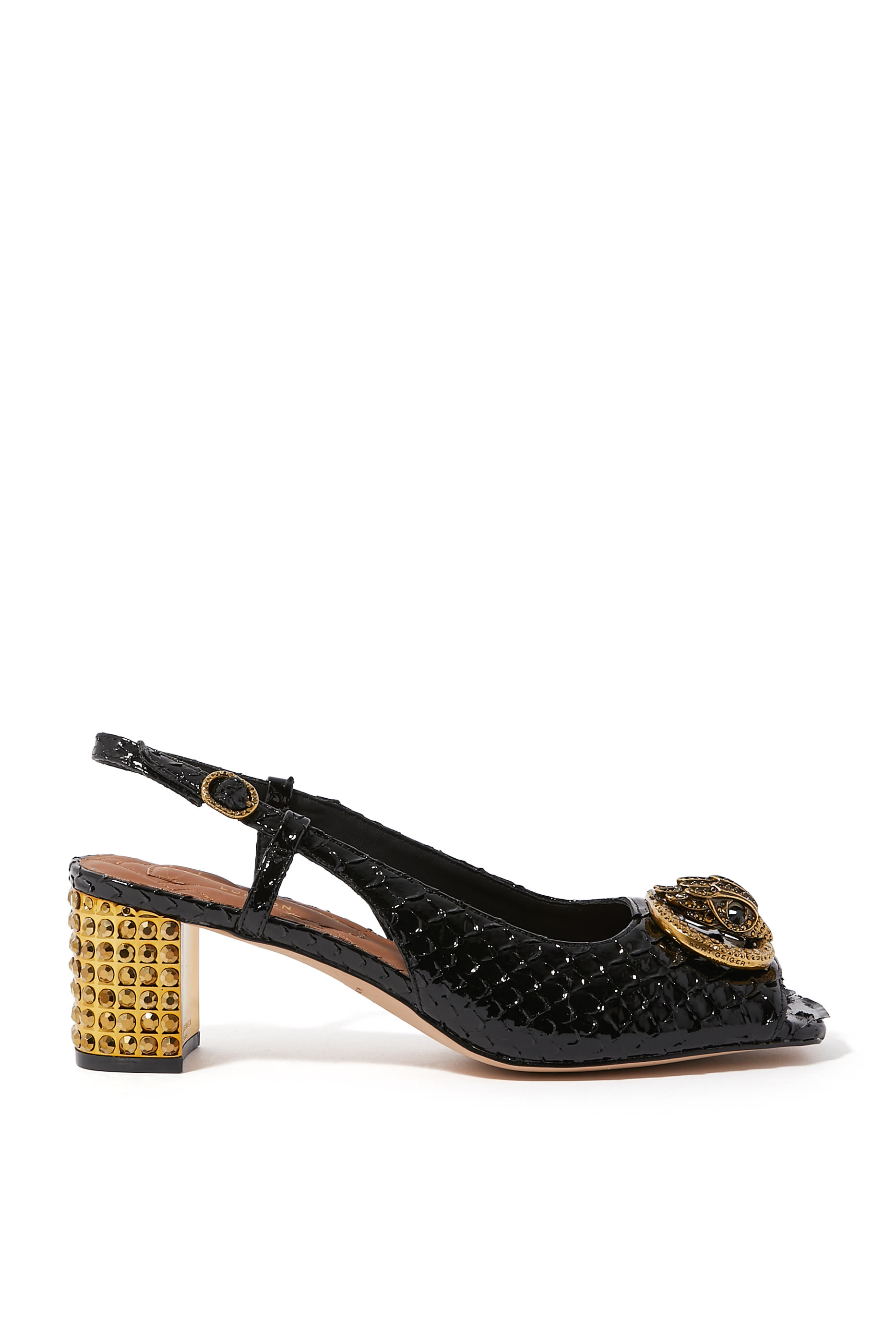 حذاء تشيليسا بكعب 60 ونعل عريض بسير خلفي