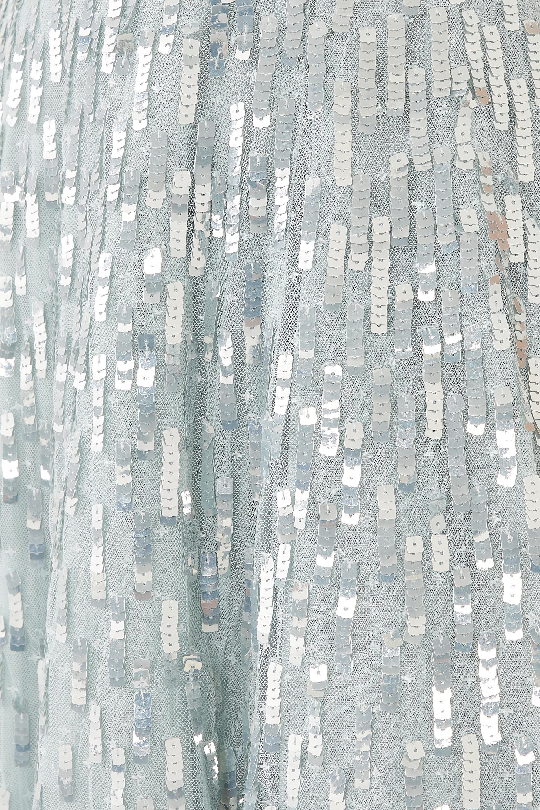 فستان سهرة داش بطول الكاحل بكاب مزين بالترتر