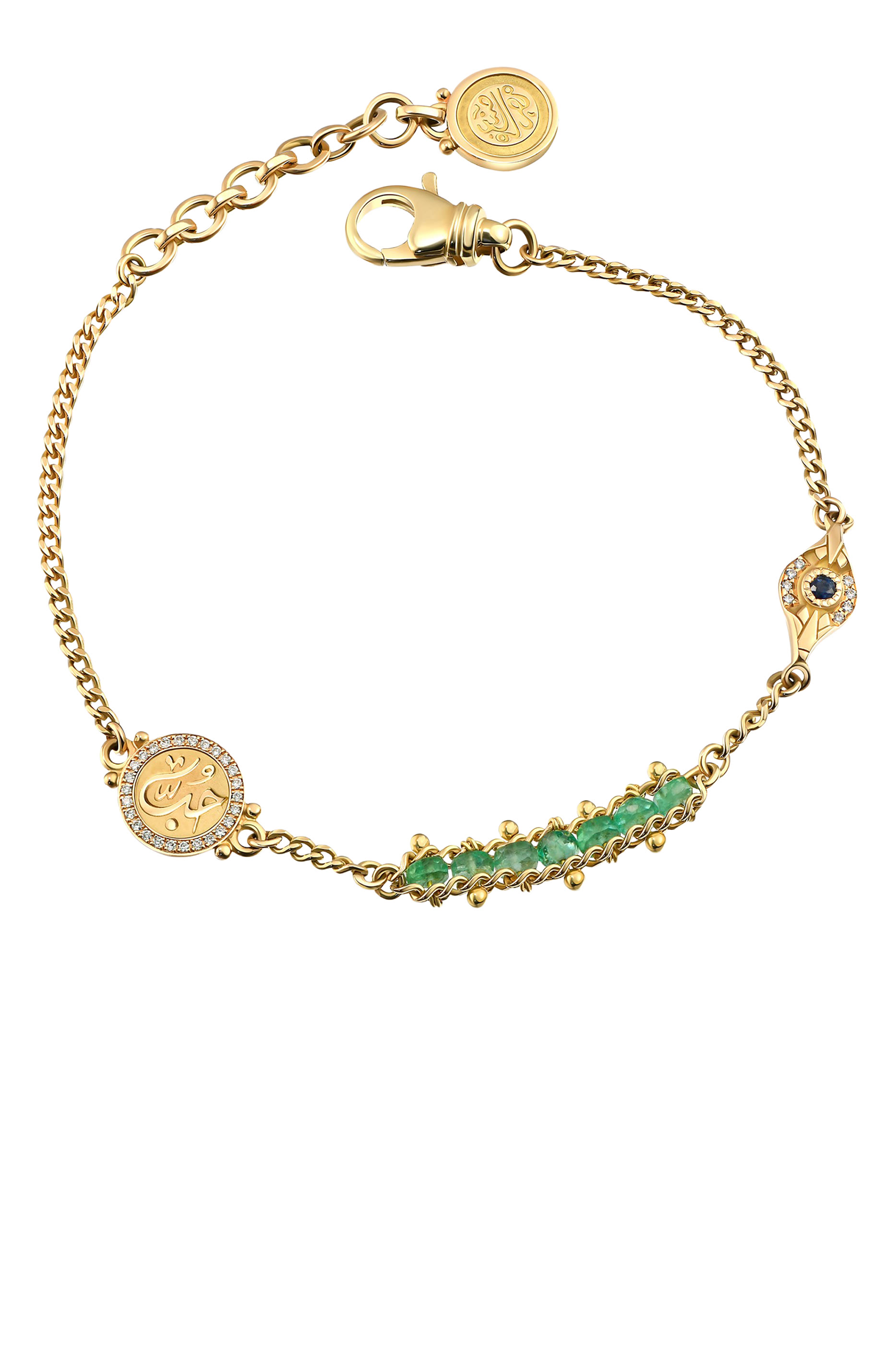 Love Bracelet, 18K Yellow Gold, Diamonds & Sapphires