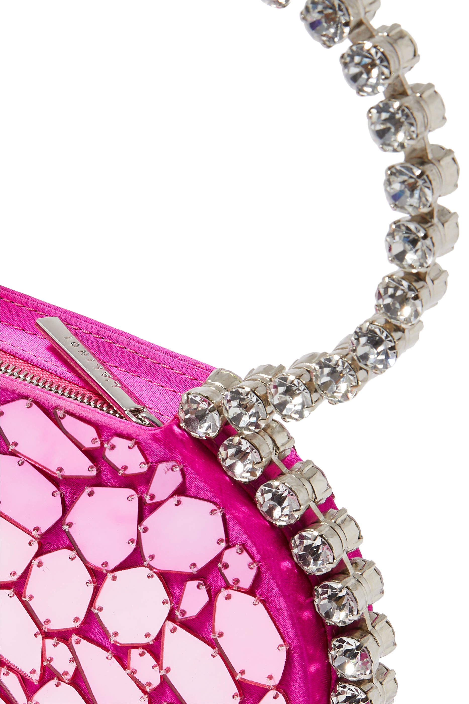 حقيبة لوف بتصميم قلب بيد علوية مرصعة بكريستال