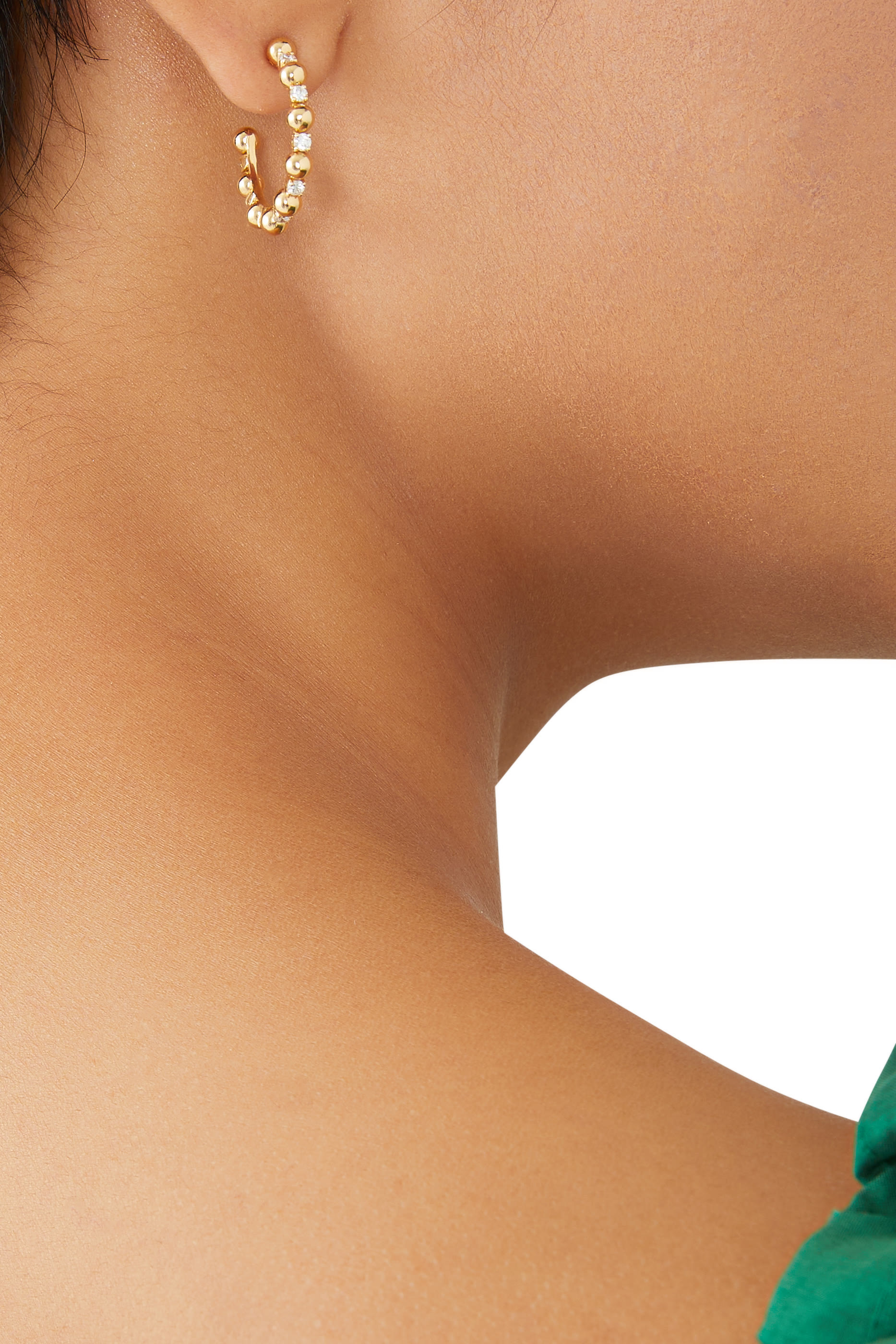 أقراط دائرية جيفو مرصعة بالماس ذهب أصفر عيار 18