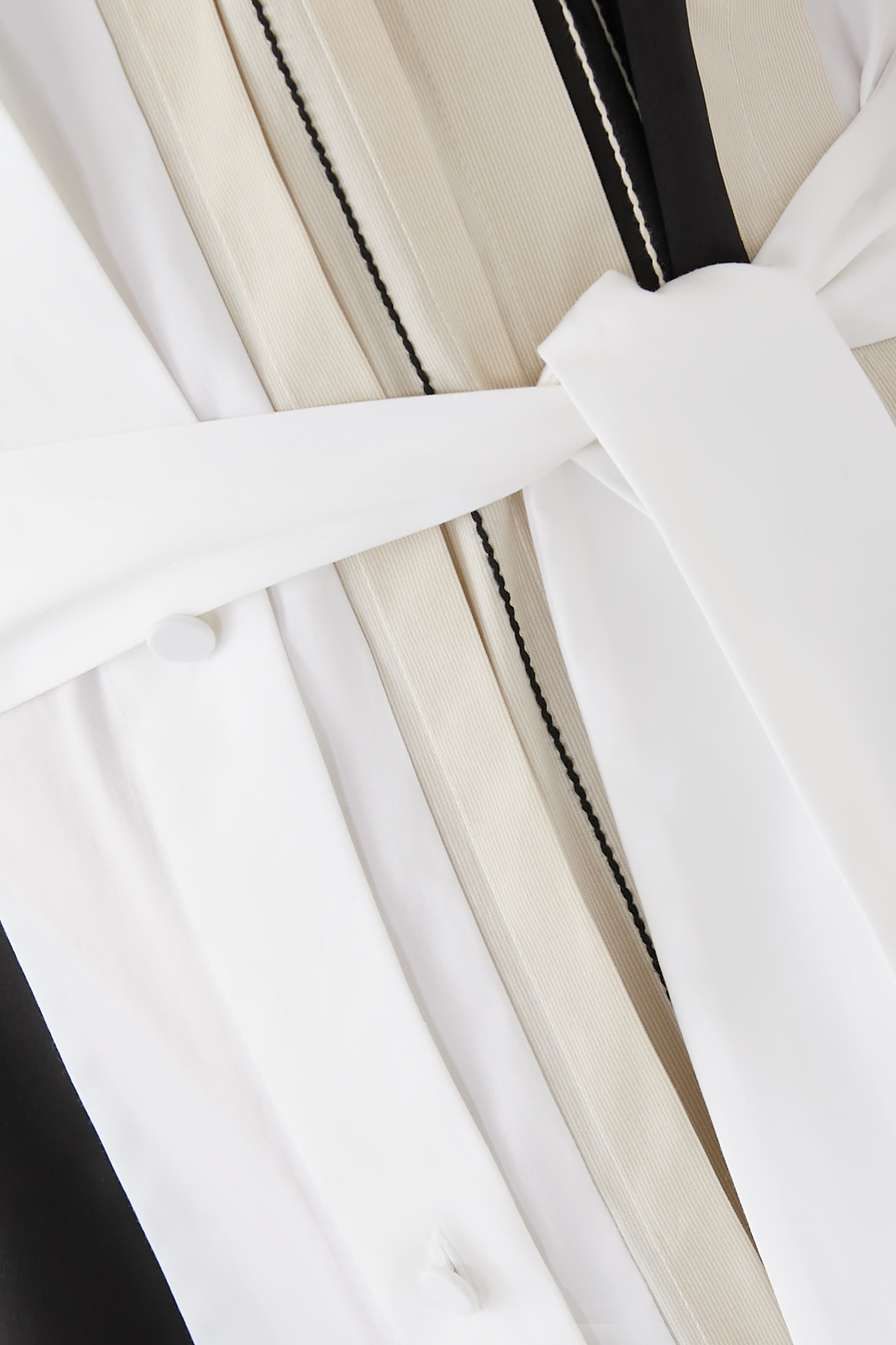 فستان مدريك بتصميم مقسم بألوان بوبلين