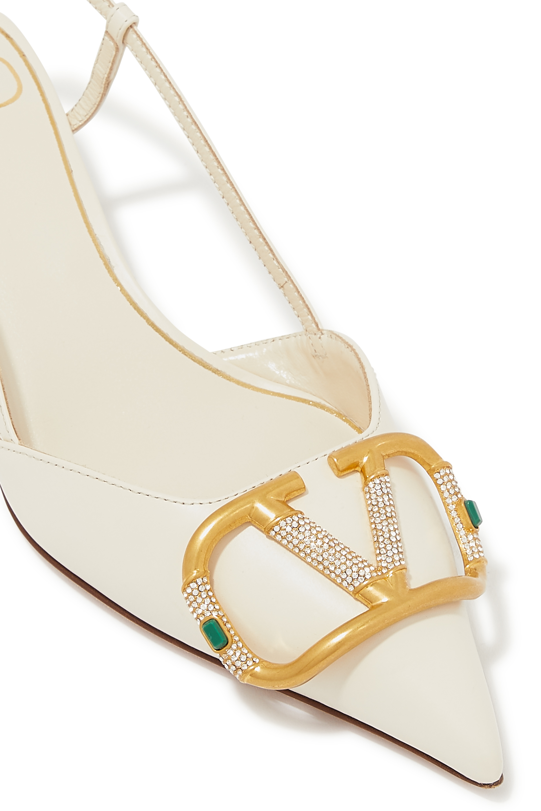 Valentino Garavani VLogo Cabochon Slingback Heels