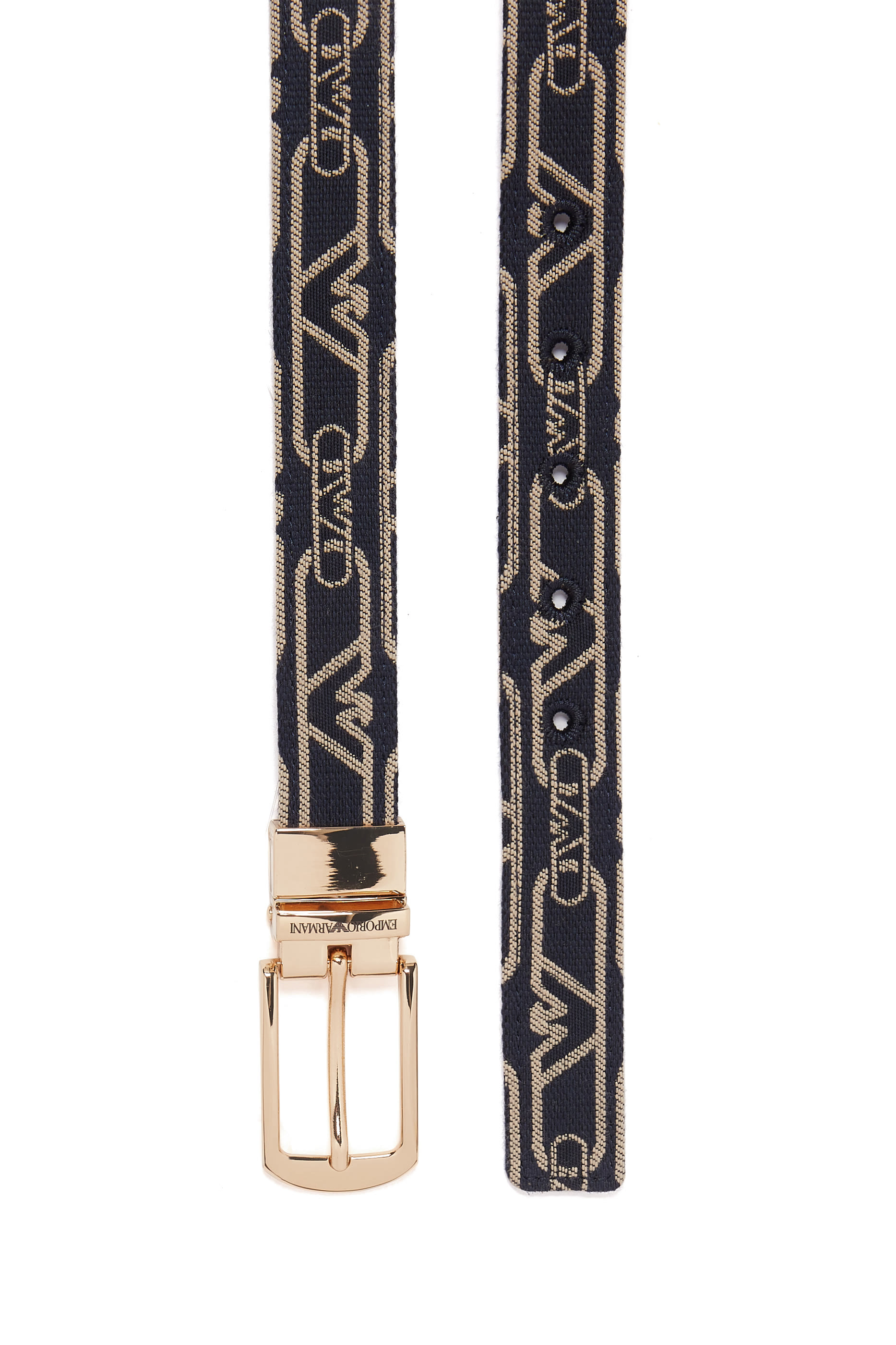 حزام بوجهين وشعار الماركة جلد