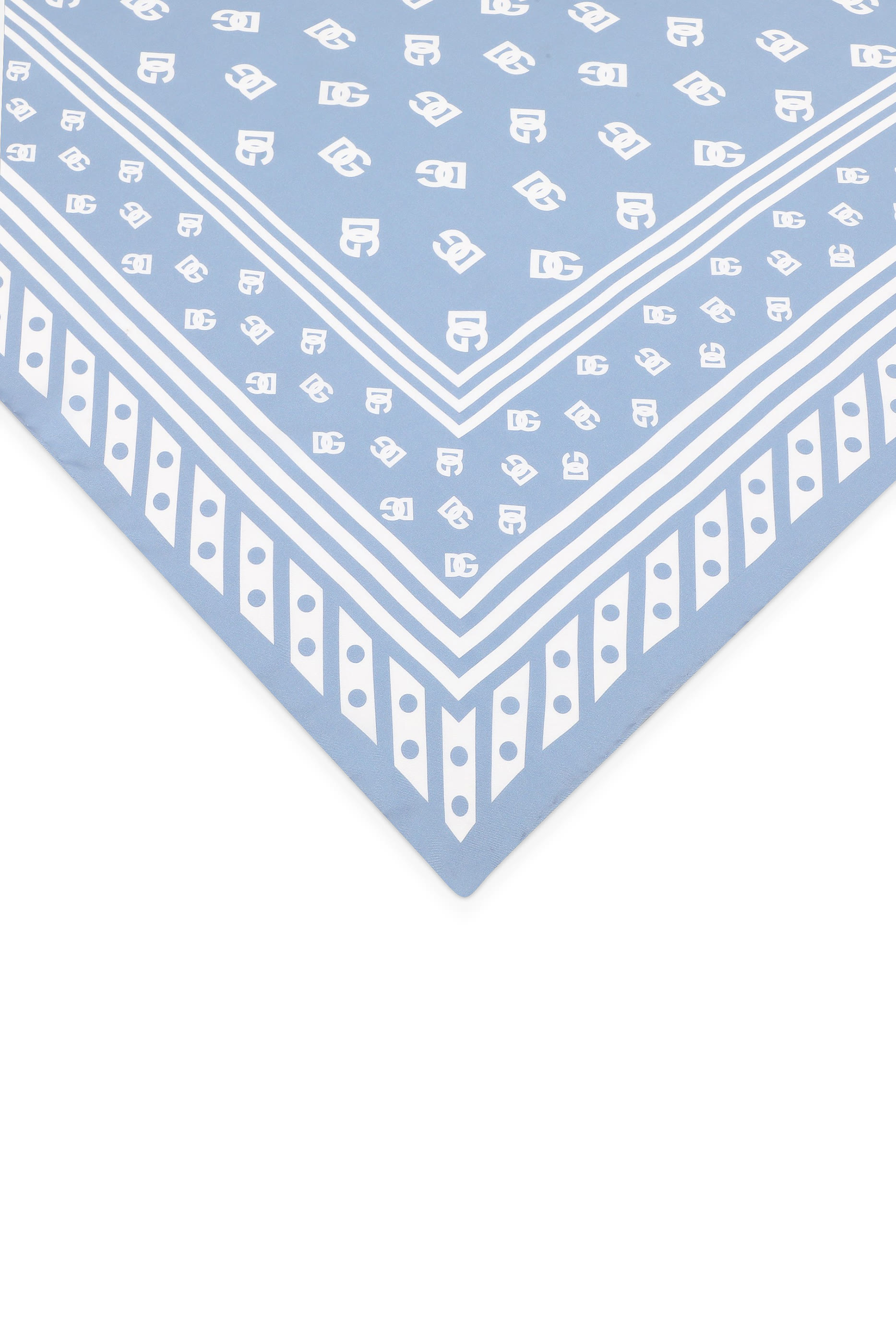 وشاح فولار بطبعة حرفي شعار الماركة بالكامل حرير تويل