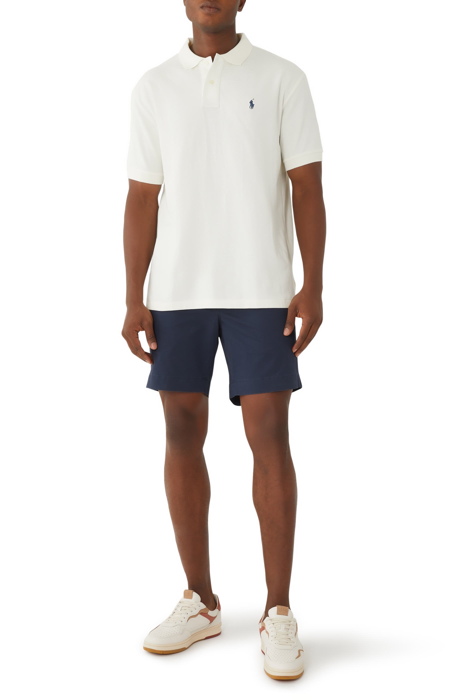 قميص بولو قطن بأكمام قصيرة