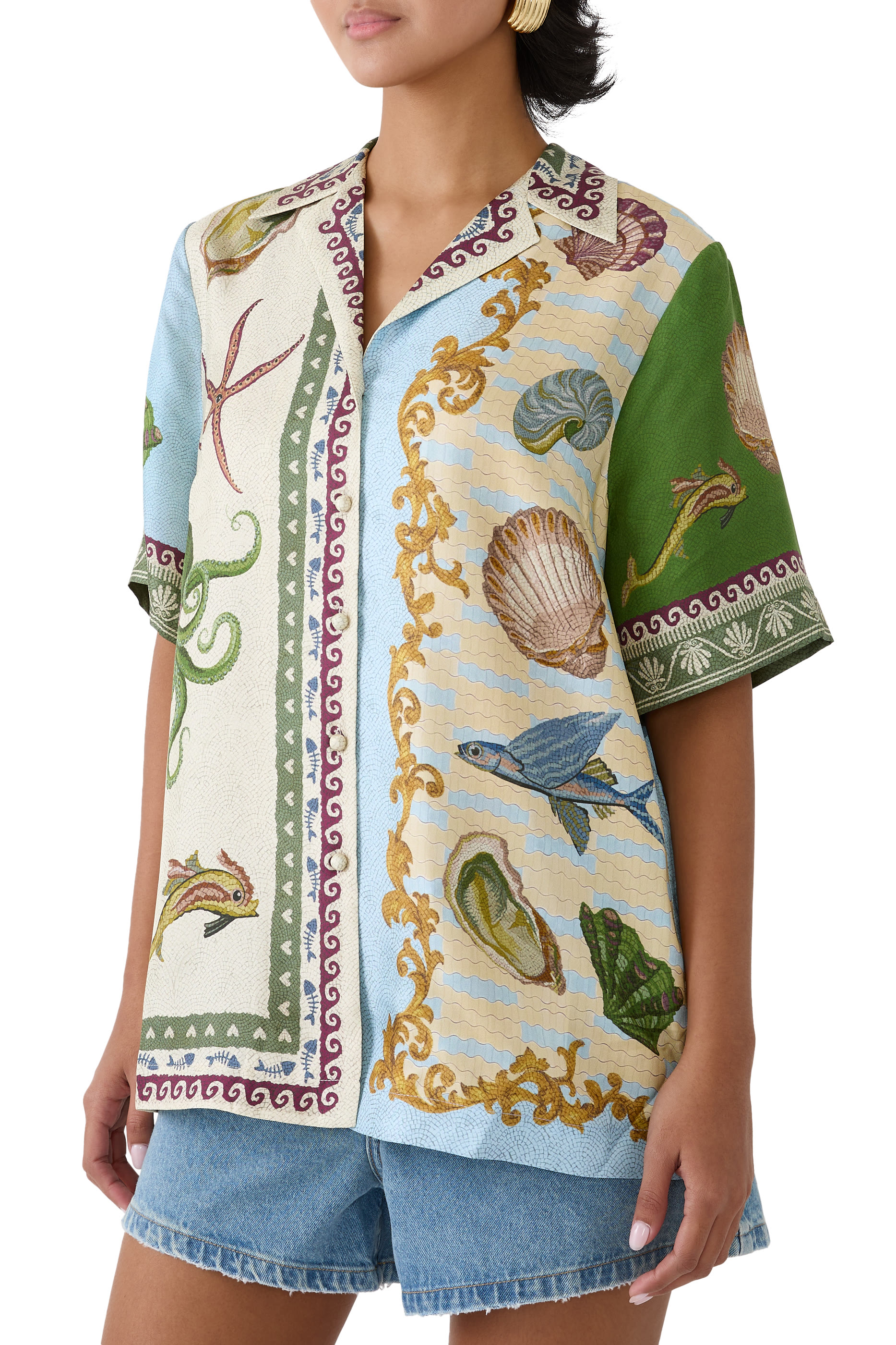 قميص سام باوليتو بطبعة باث هاوس حرير تويل