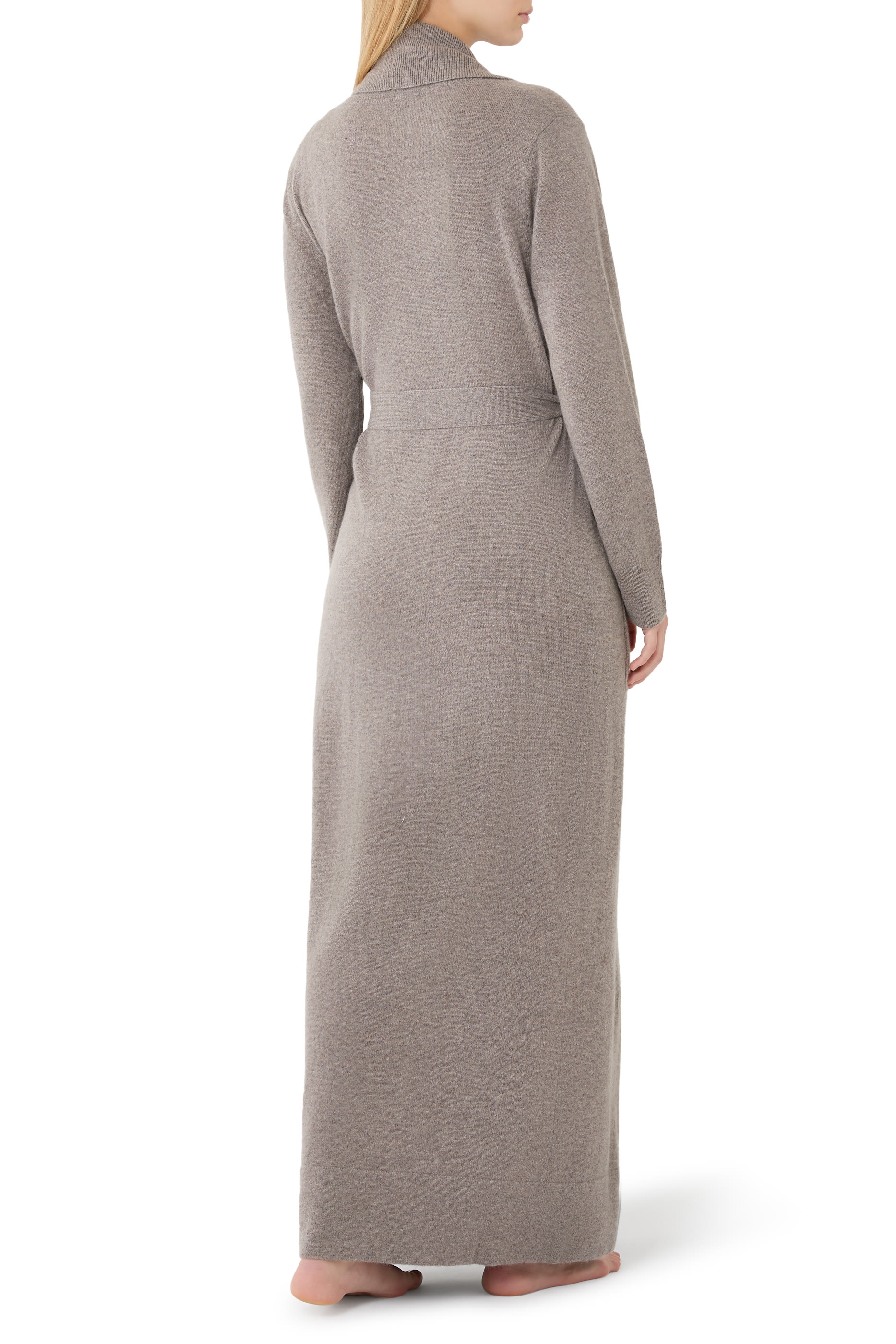 روب طويل بياقة شال كشمير