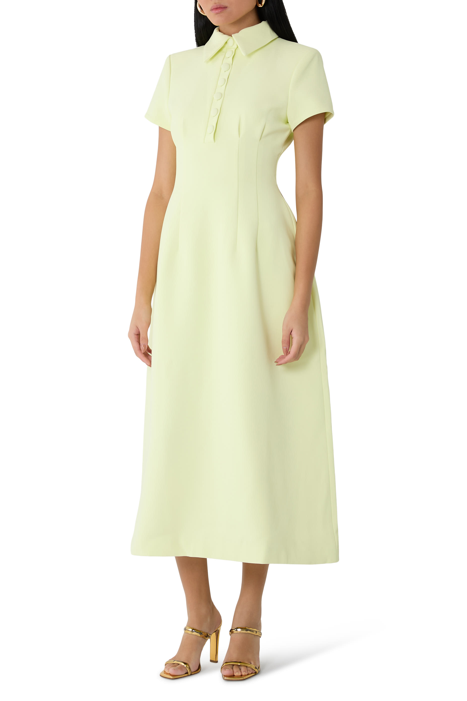 فستان التميت ميوز متوسط الطول بياقة